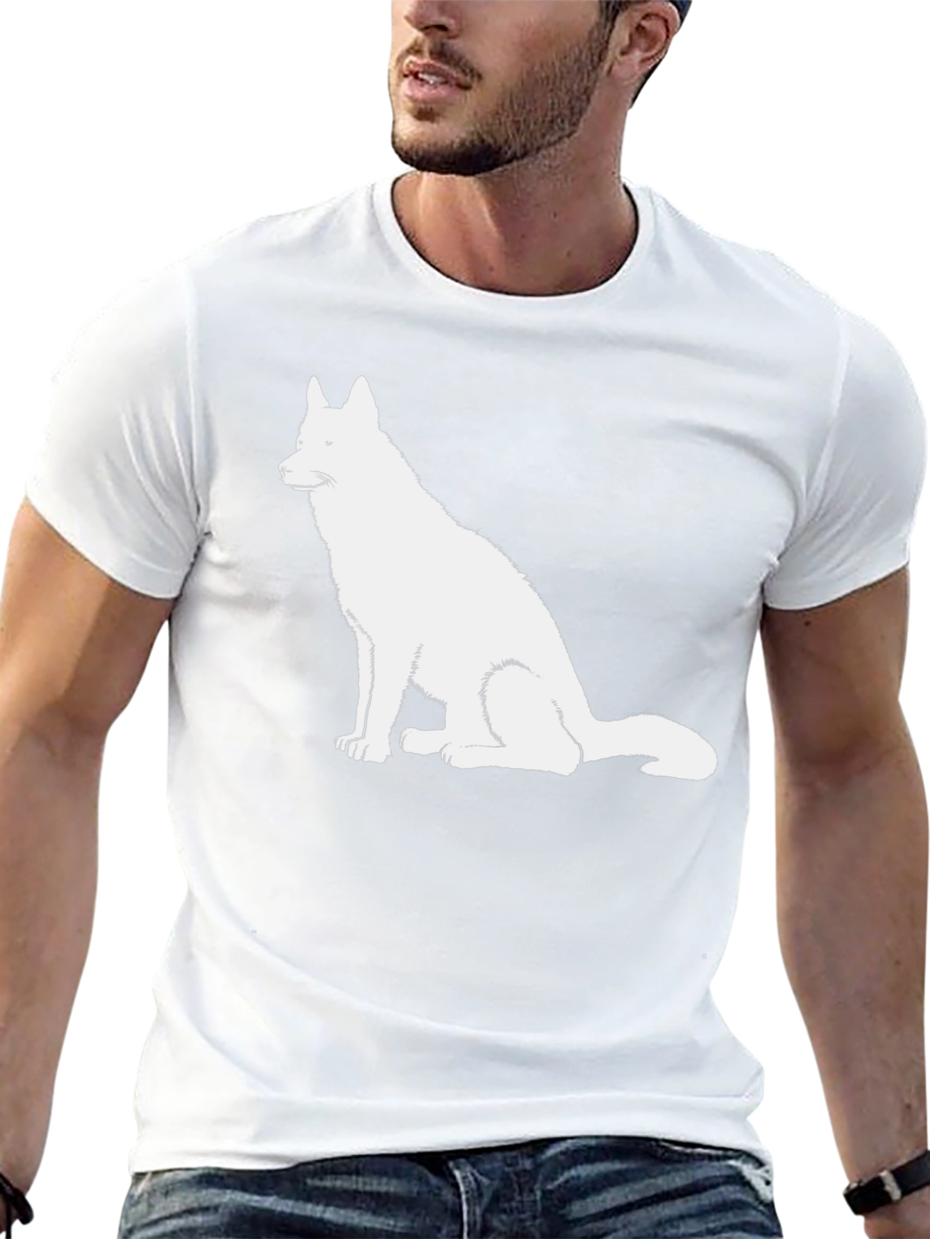 Dog Graphic Tee - Black Cotton T-Shirt