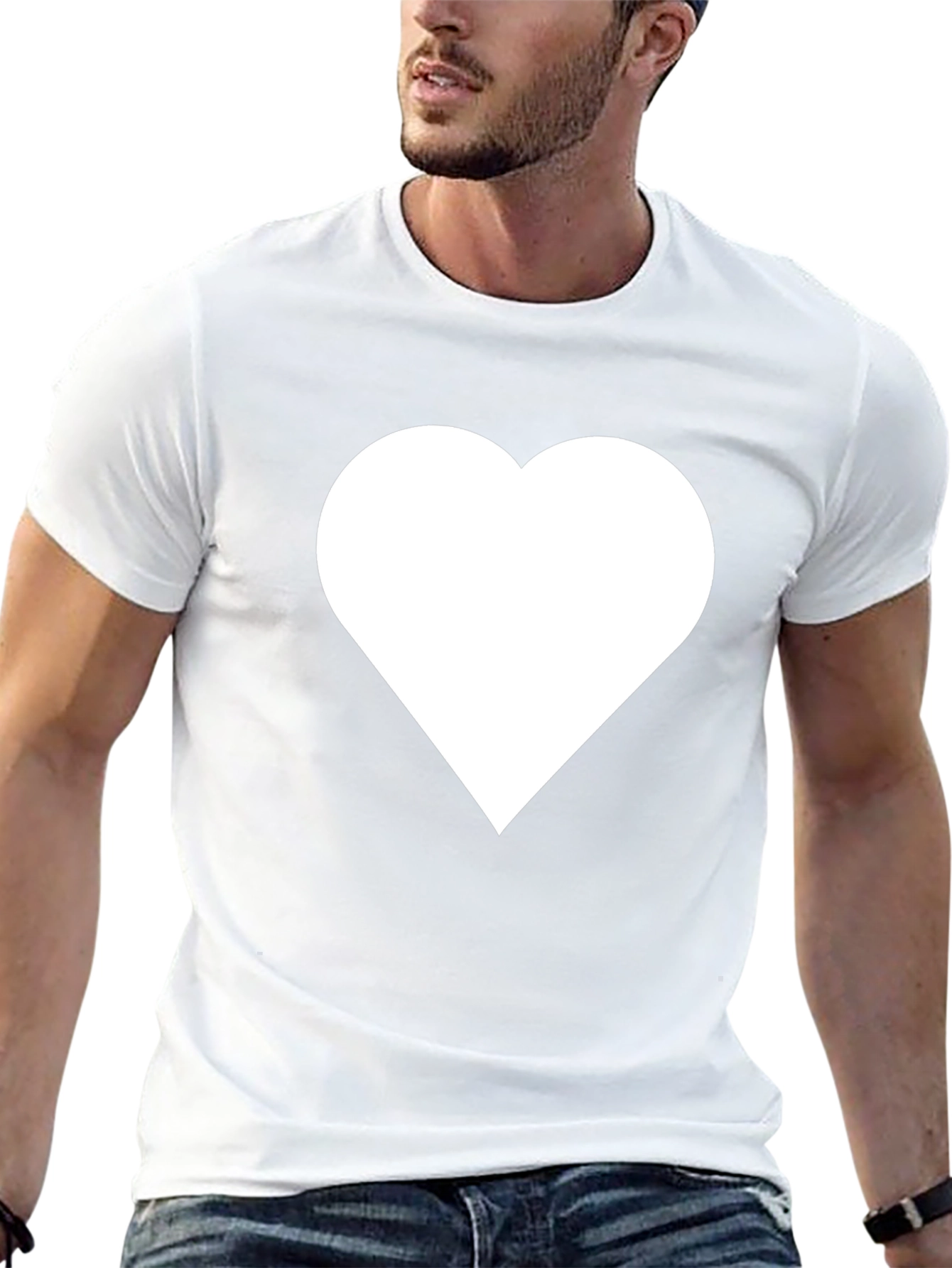 Heart Graphic T-Shirt - Black Casual Tee