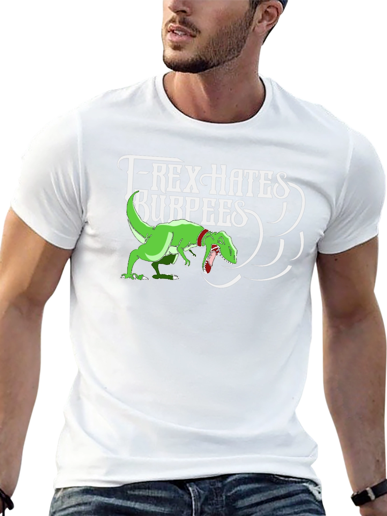 T-Rex Hates Burpees Graphic Tee - Black