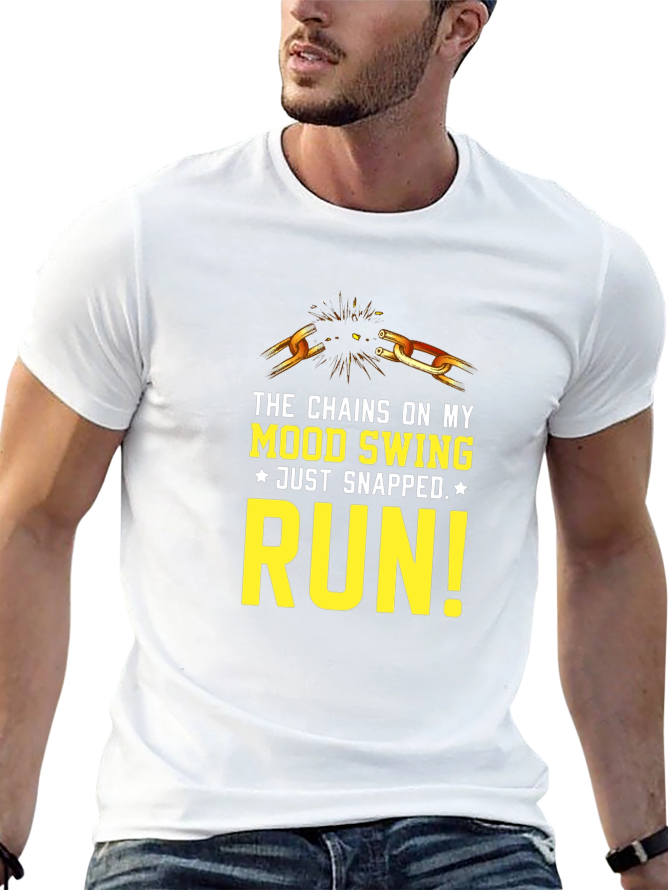 Mood Swing Snapped Run Graphic Tee - Black