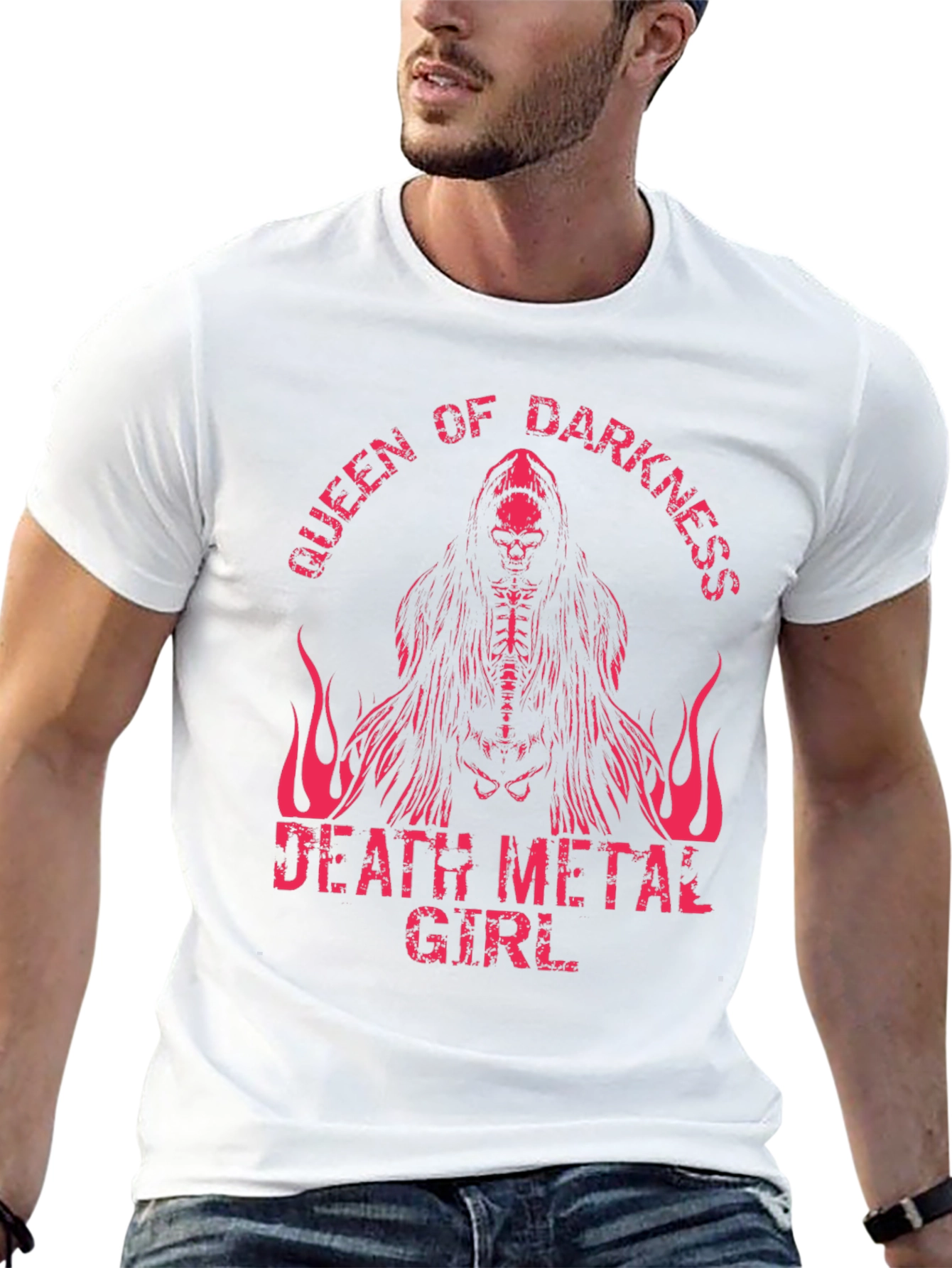 Queen of Darkness Death Metal Girl Graphic Tee
