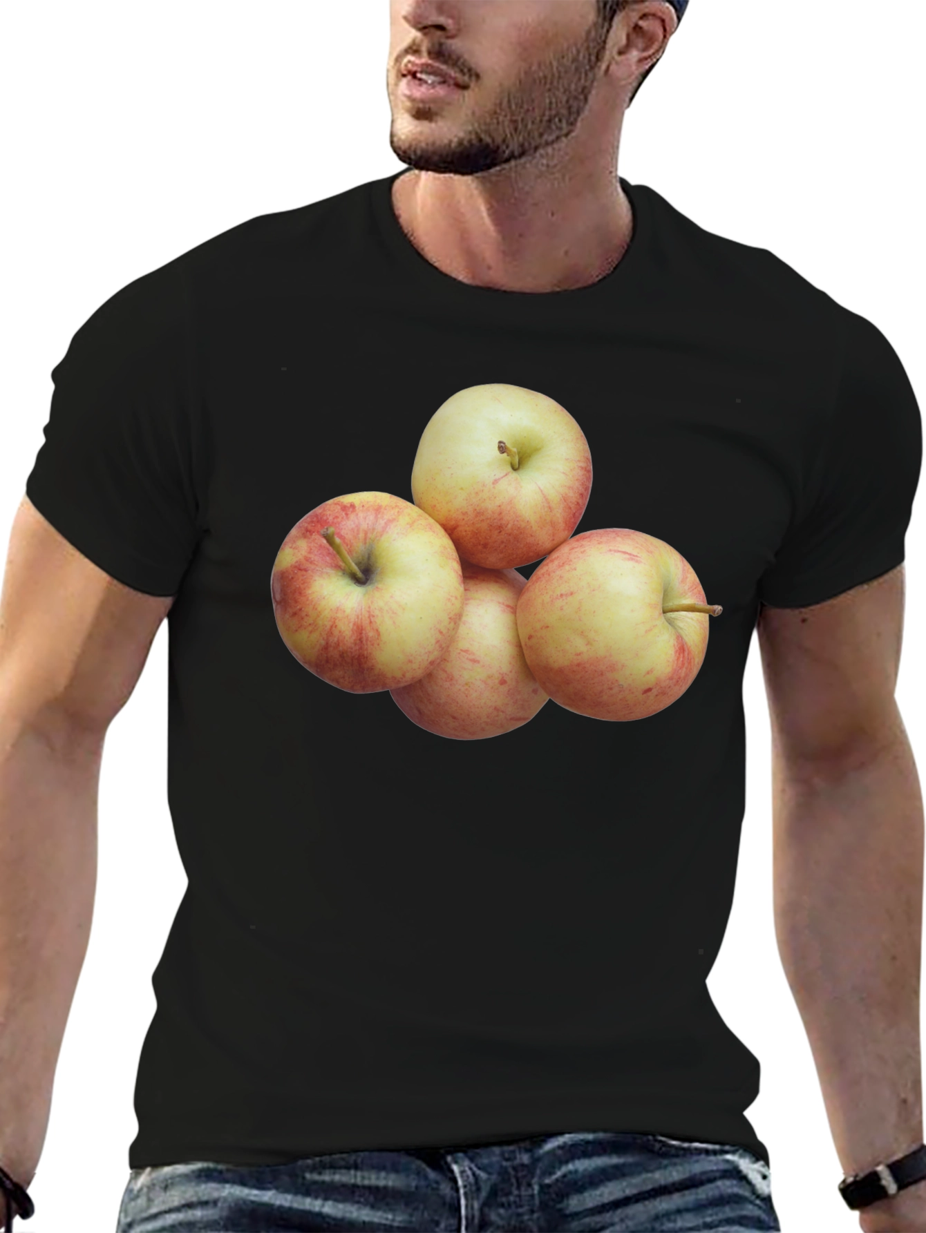 Apple Stack Graphic Tee - Soft Cotton Comfort