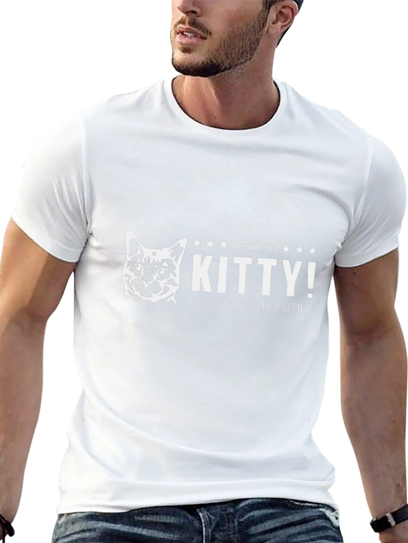 Obey the Kitty! Graphic Tee - Black
