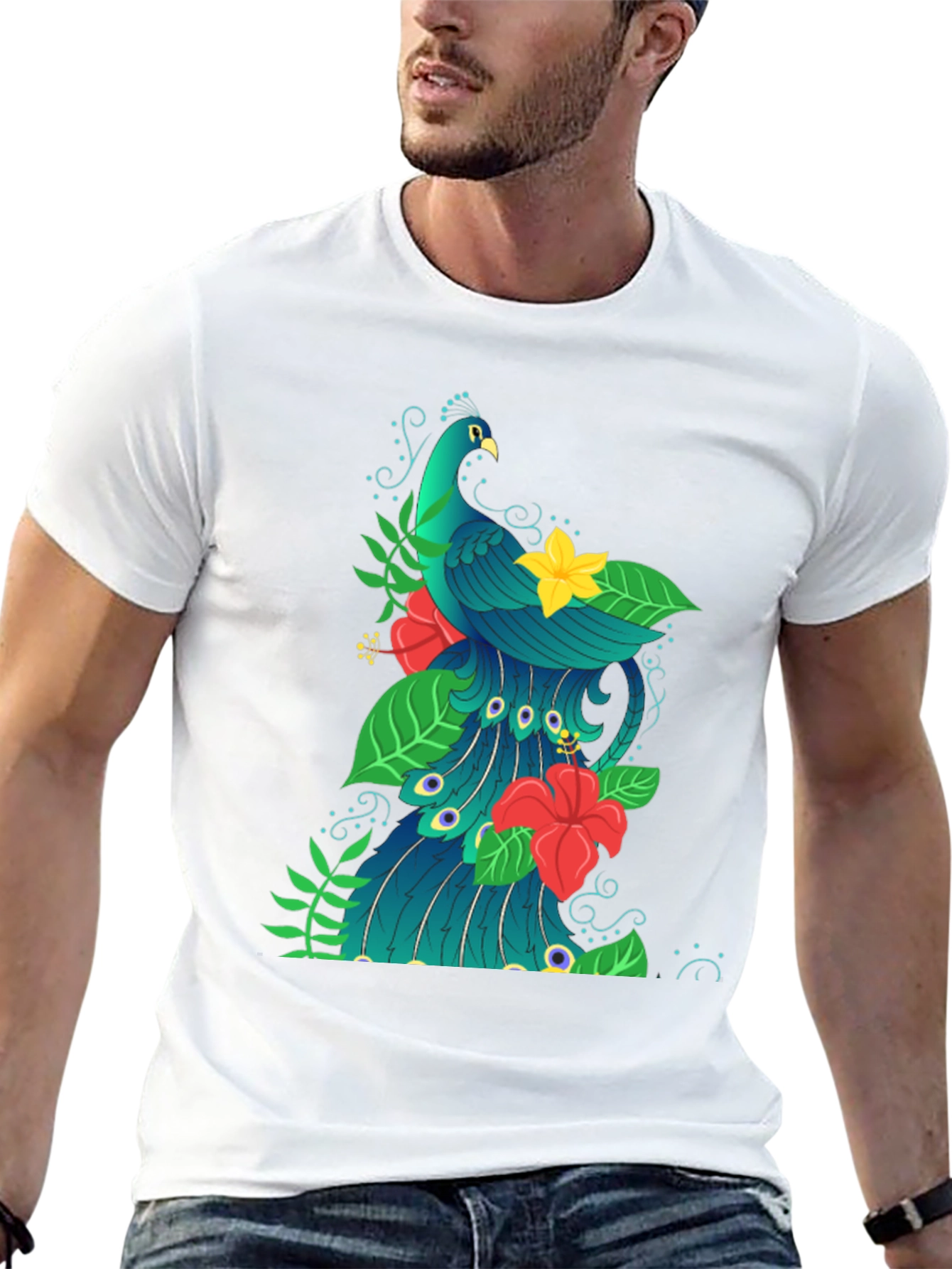 Peacock Graphic Print T-Shirt