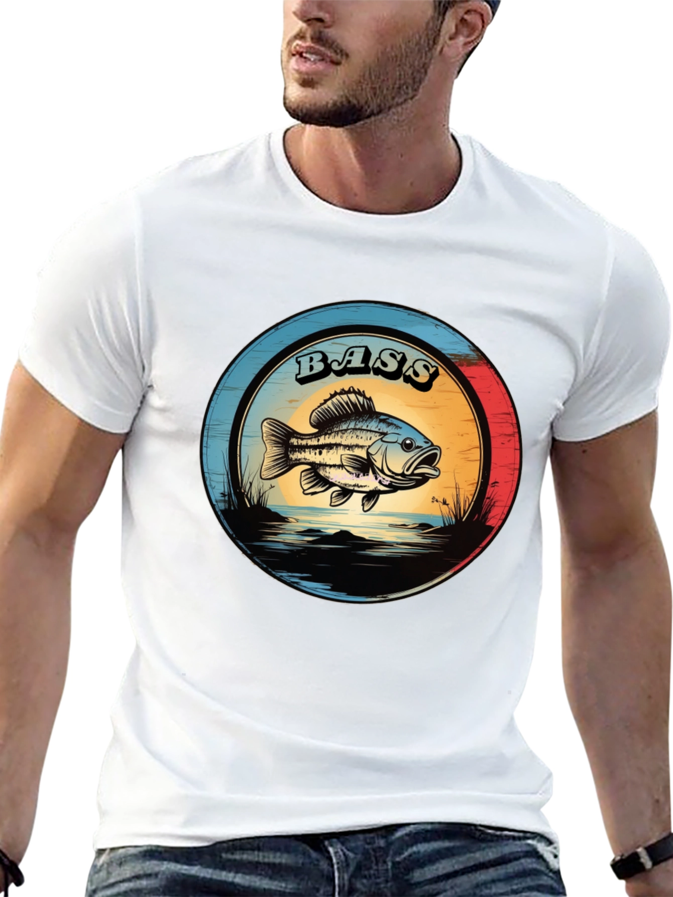 Bass Fishing T-Shirt - Graphic Print Tee