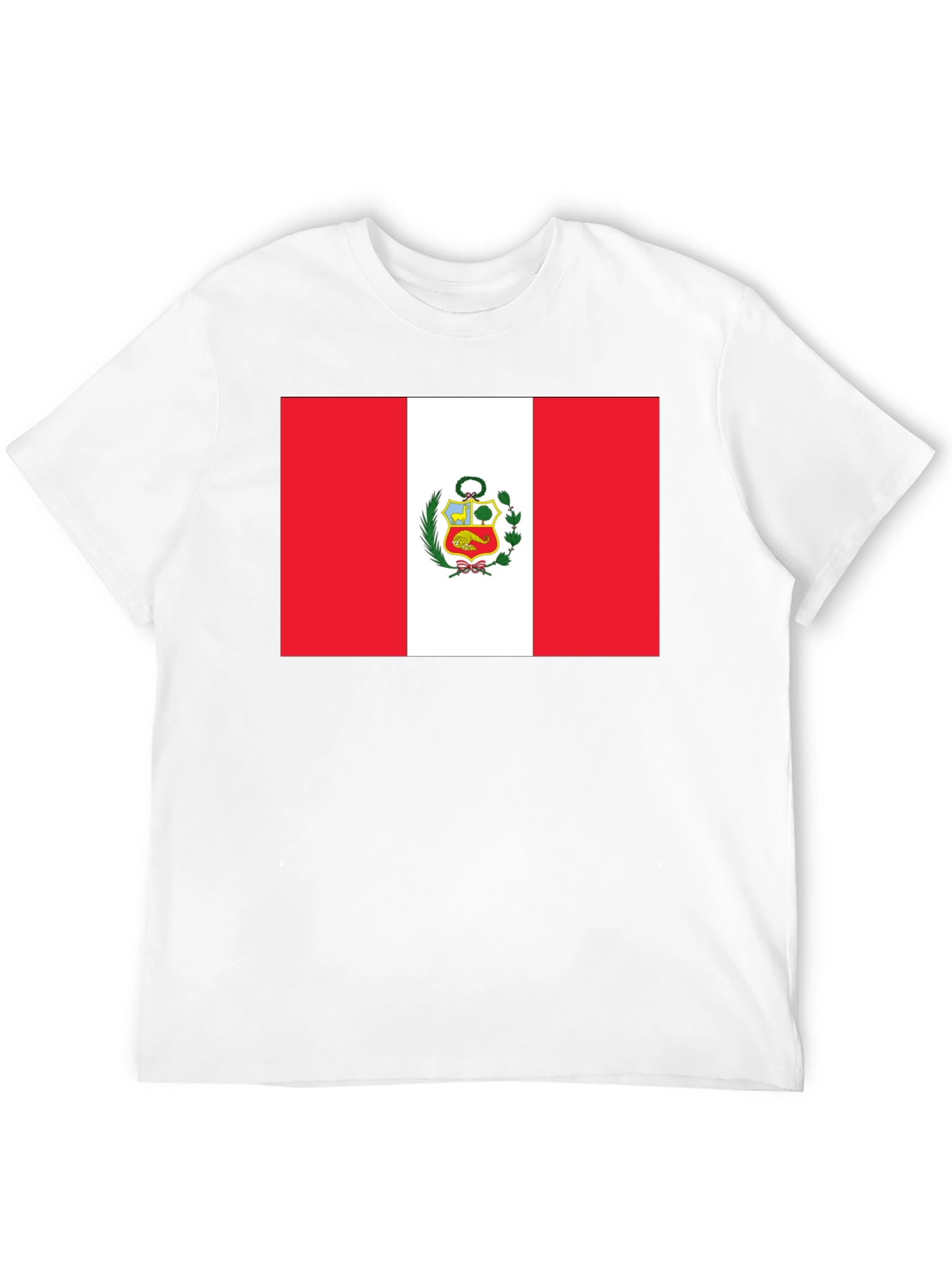 Peru Flag T-Shirt - Black Cotton Tee