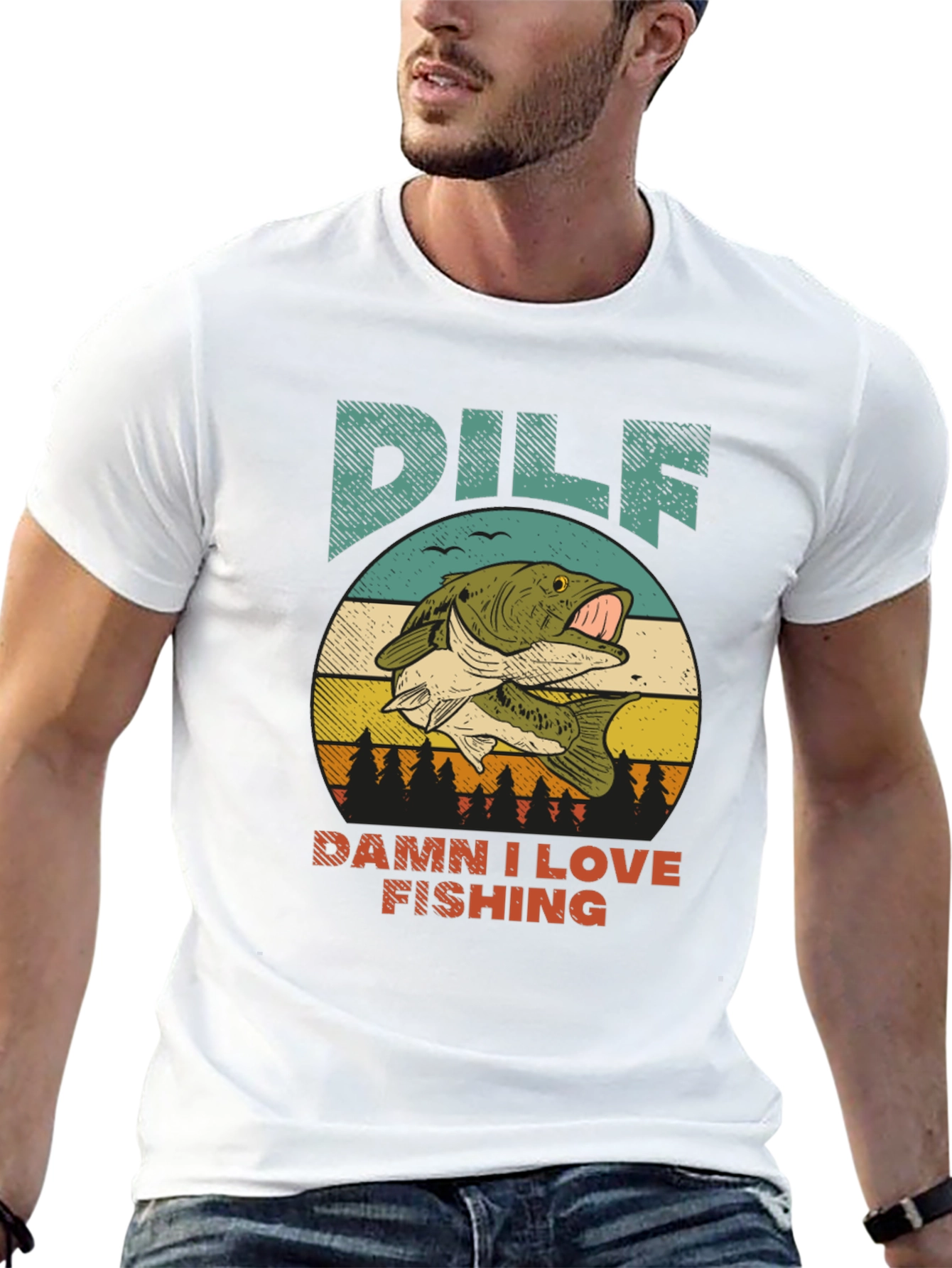 DILF Damn I Love Fishing Graphic Tee