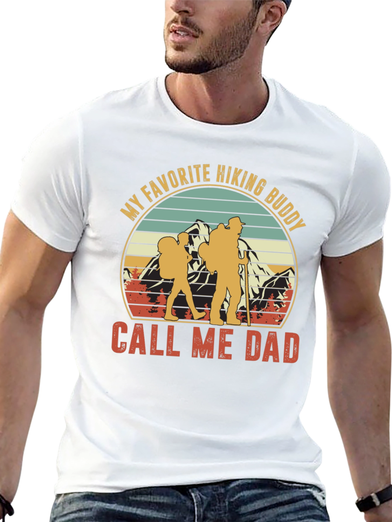 Hiking Buddy Dad Graphic T-Shirt