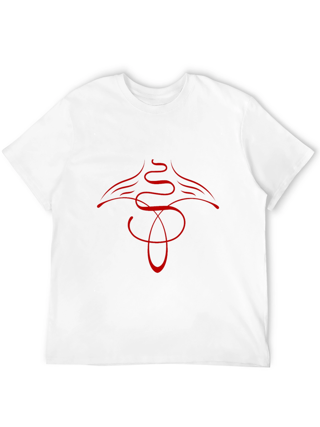 Unique Red Abstract Graphic Print Black T-Shirt