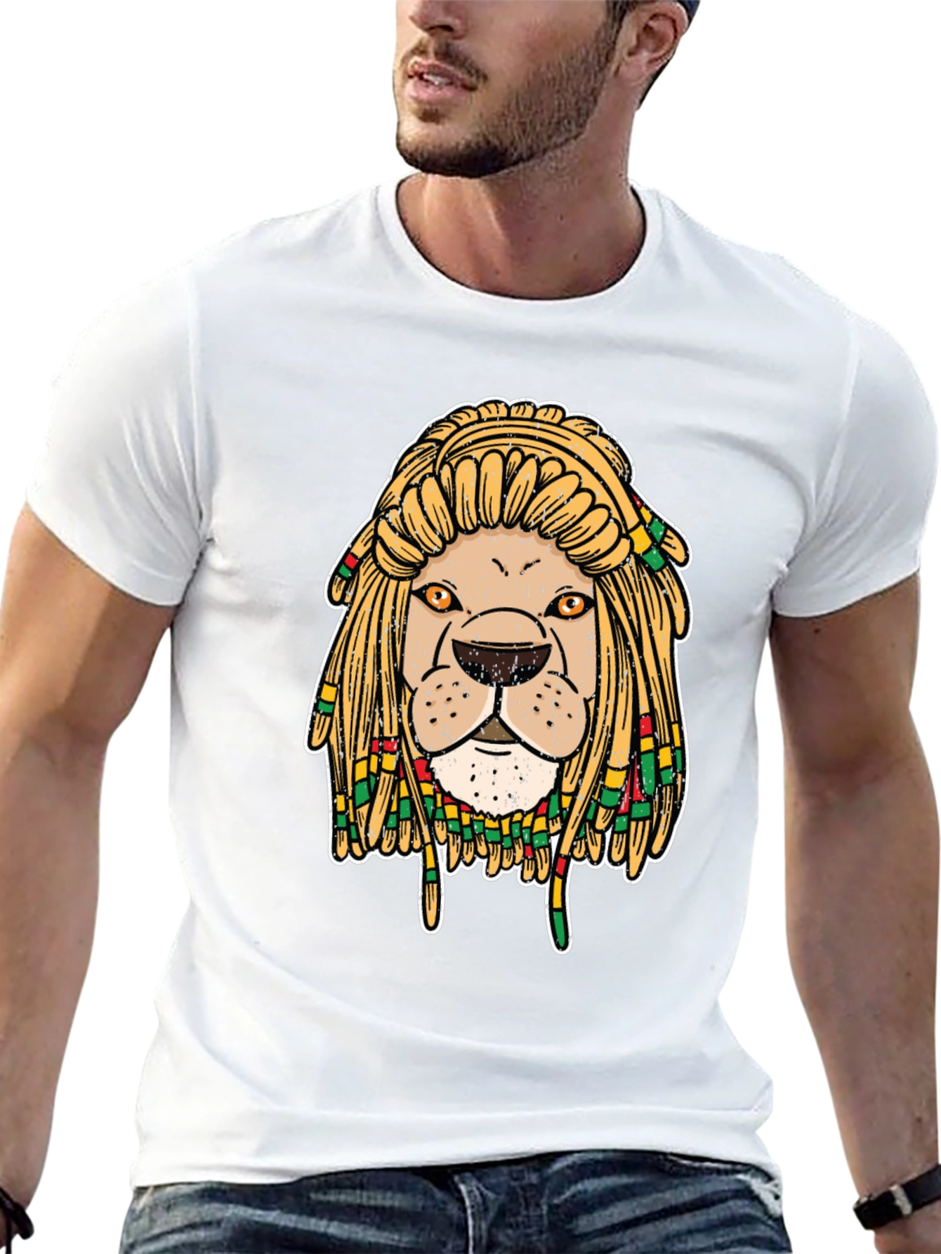 Rasta Lion Graphic Tee - Cool & Unique Design