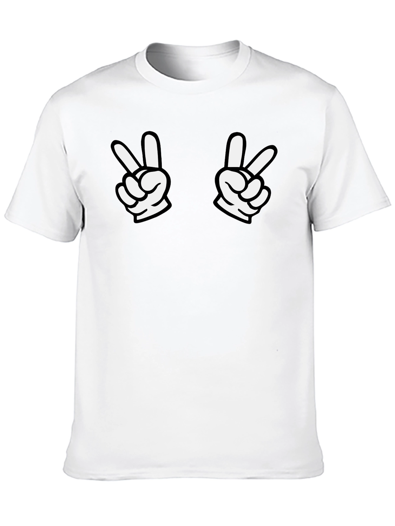 Peace Sign Gesture Graphic T-Shirt