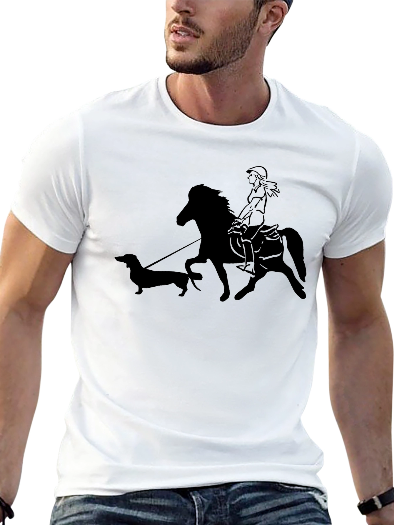 Horse Riding Dachshund Lover T-Shirt