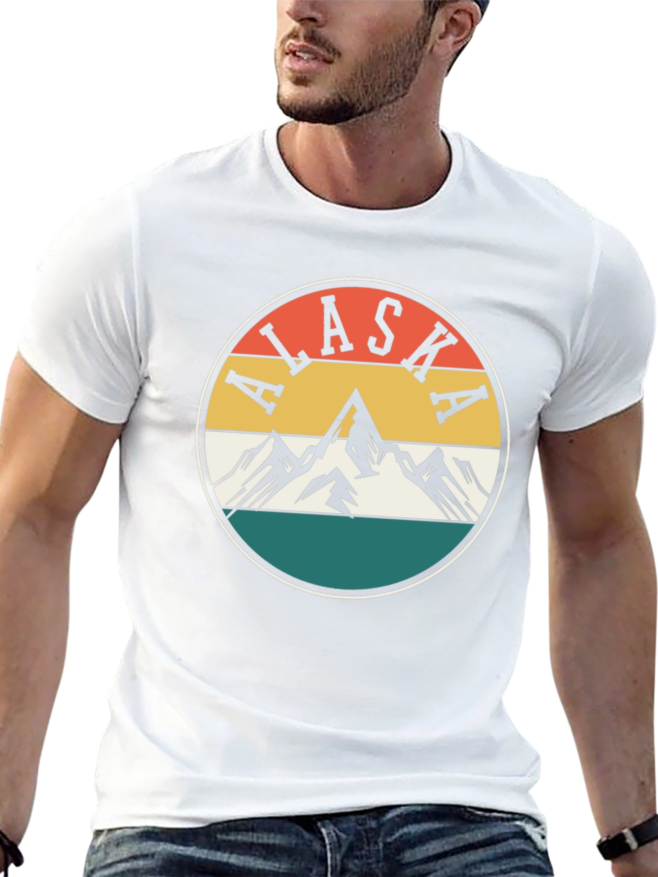 Alaska Mountain Graphic Tee - Retro Style