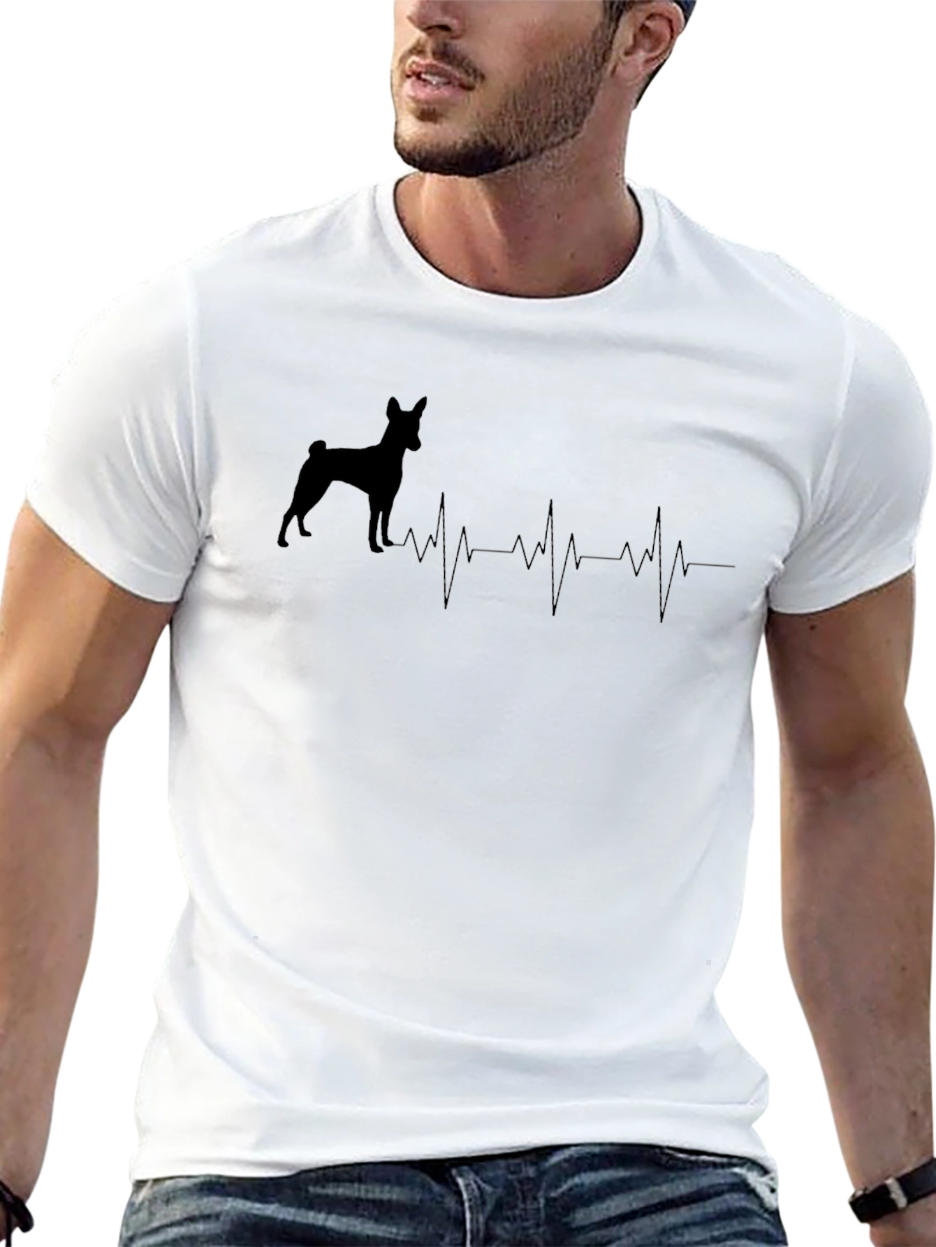 Dog Heartbeat T-Shirt - Unisex Black Tee