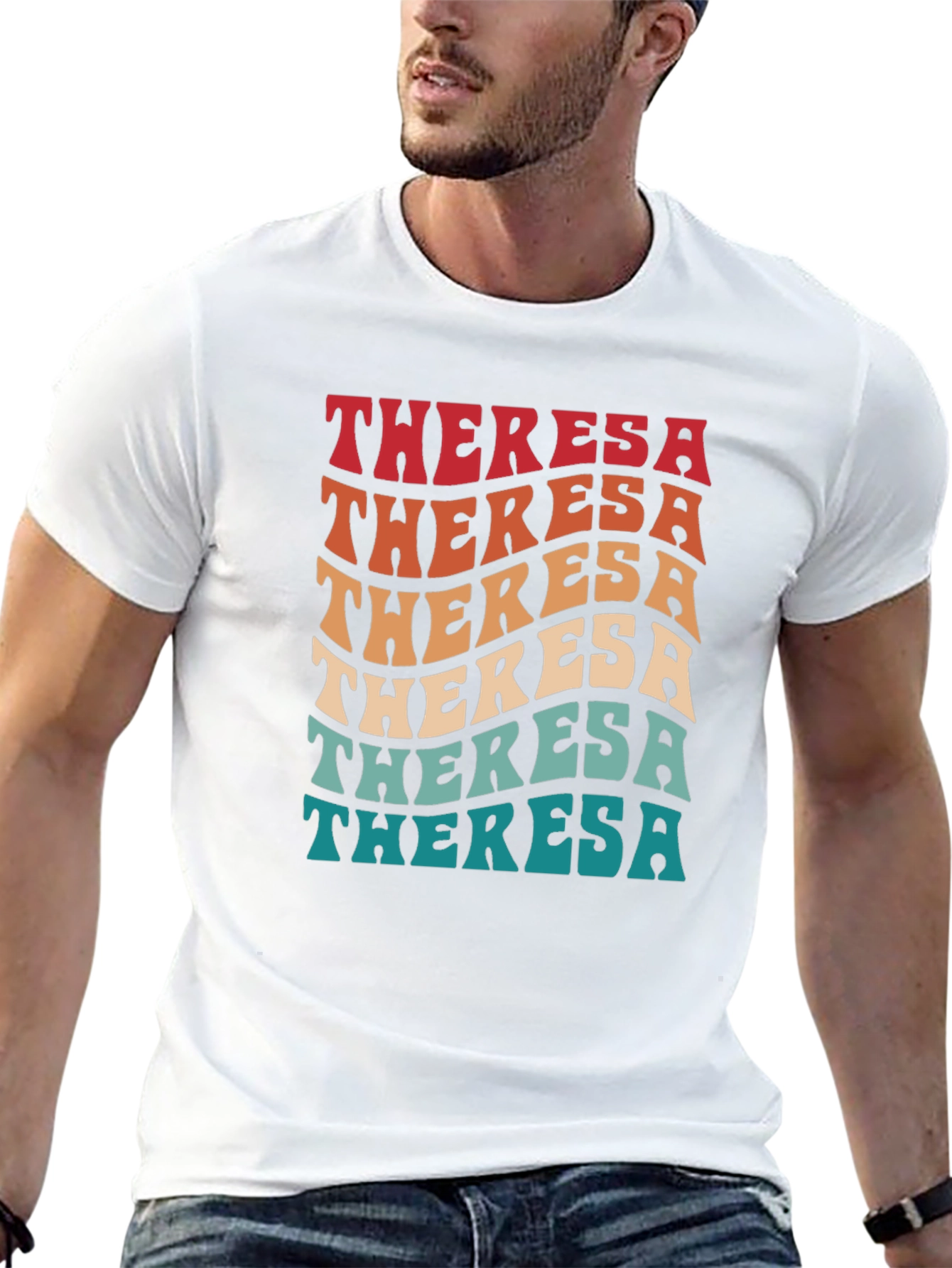 Theresa Retro Wavy Text T-Shirt
