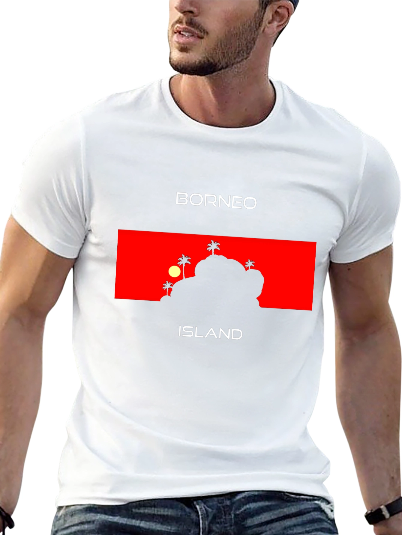 Borneo Island Graphic T-Shirt - Tropical Vacation Tee