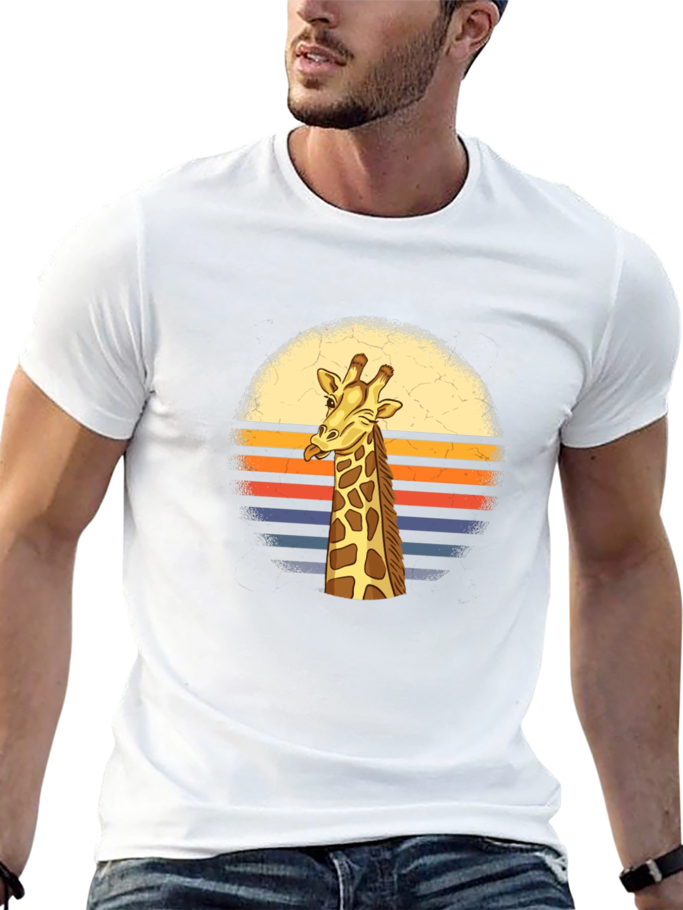 Retro Giraffe T-Shirt - Stylish Graphic Tee
