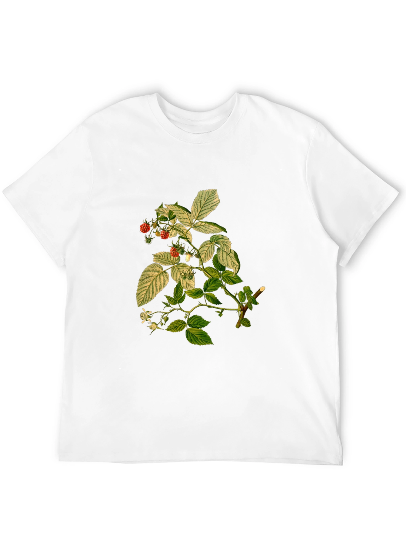Botanical Berry Print Black T-Shirt