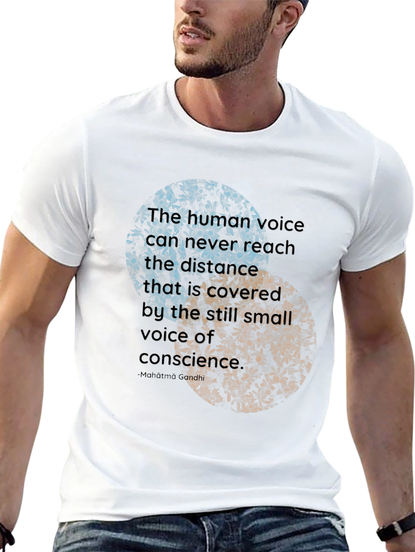 Inspirational Quote Graphic T-Shirt - Gandhi Quote