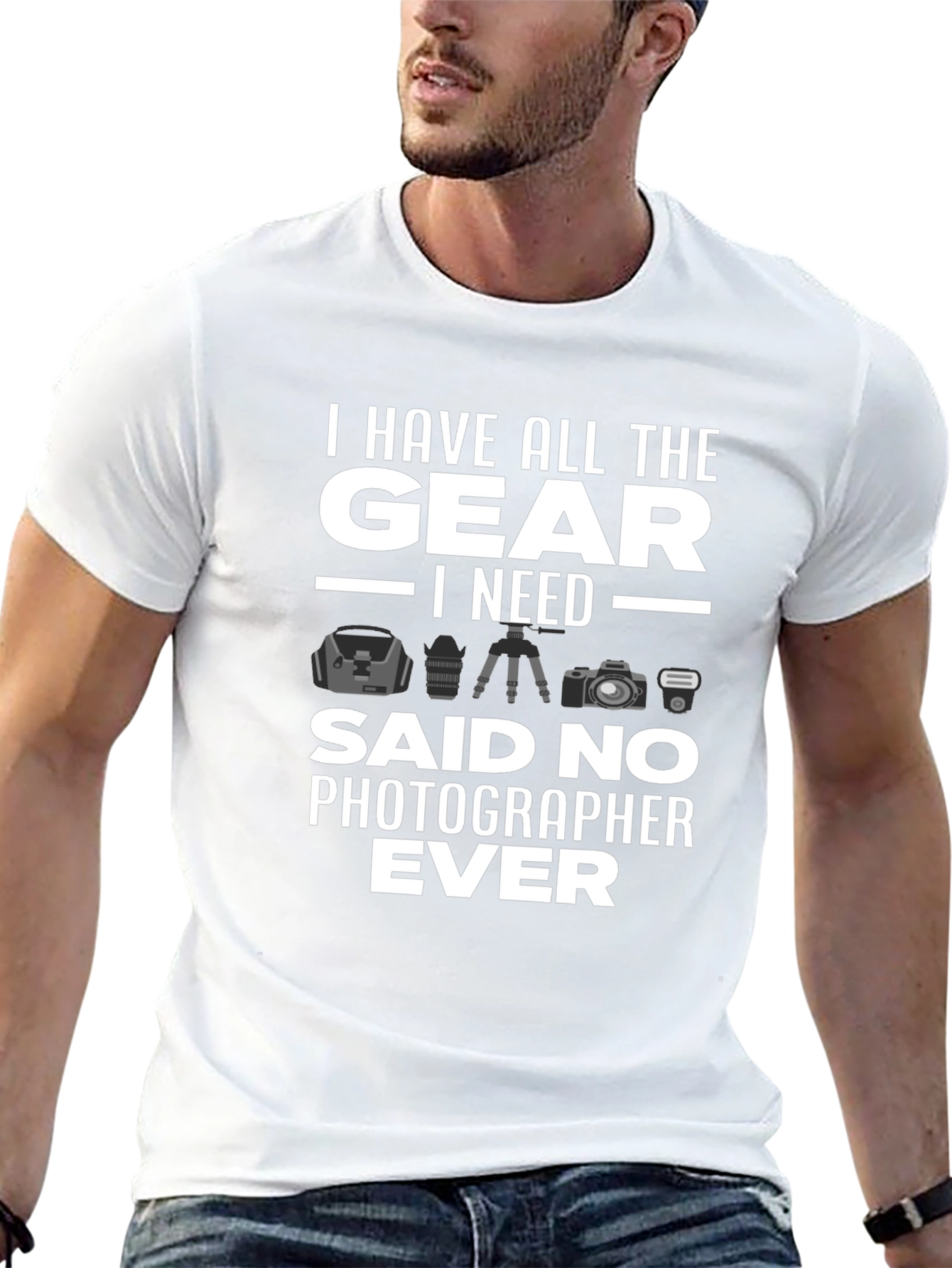 Photographer Humor T-Shirt: All the Gear