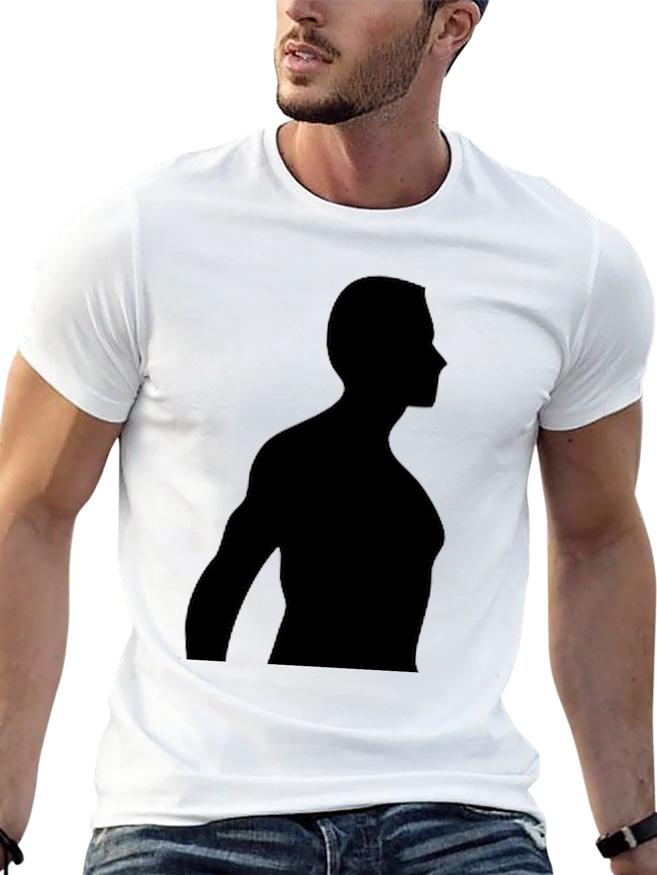 Mens Silhouette Graphic Black T-Shirt