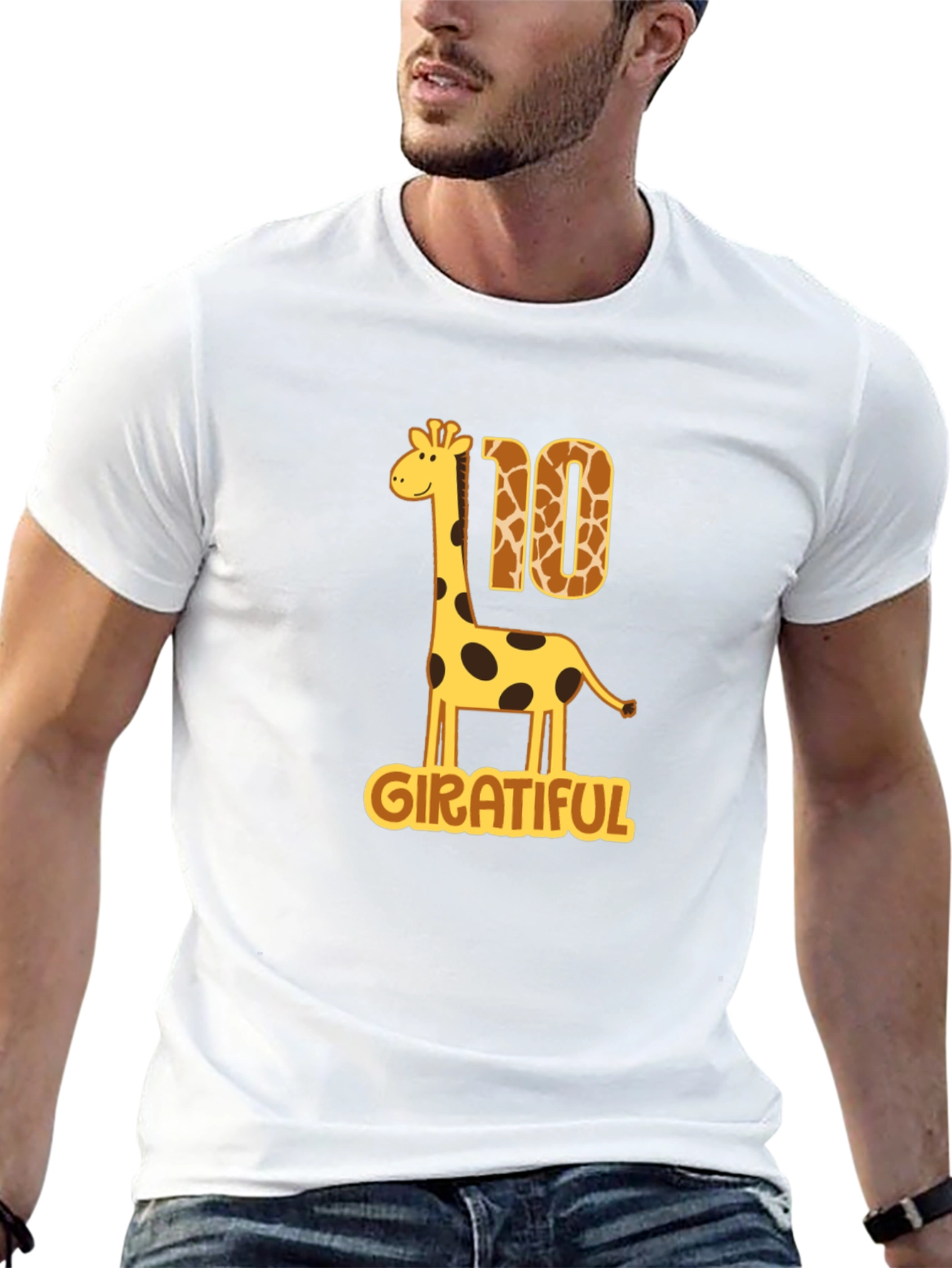 Girateful Birthday T-Shirt - 10th Birthday Giraffe Tee