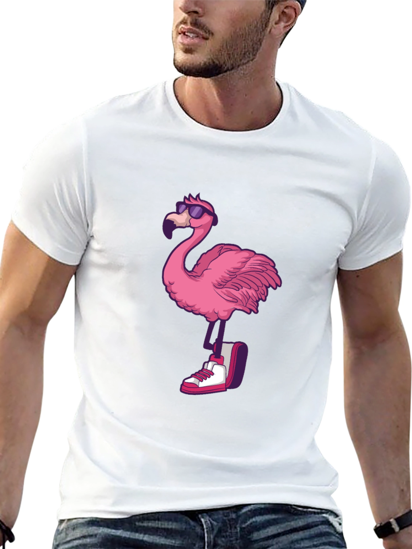 Cool Flamingo Graphic Tee - Black T-Shirt