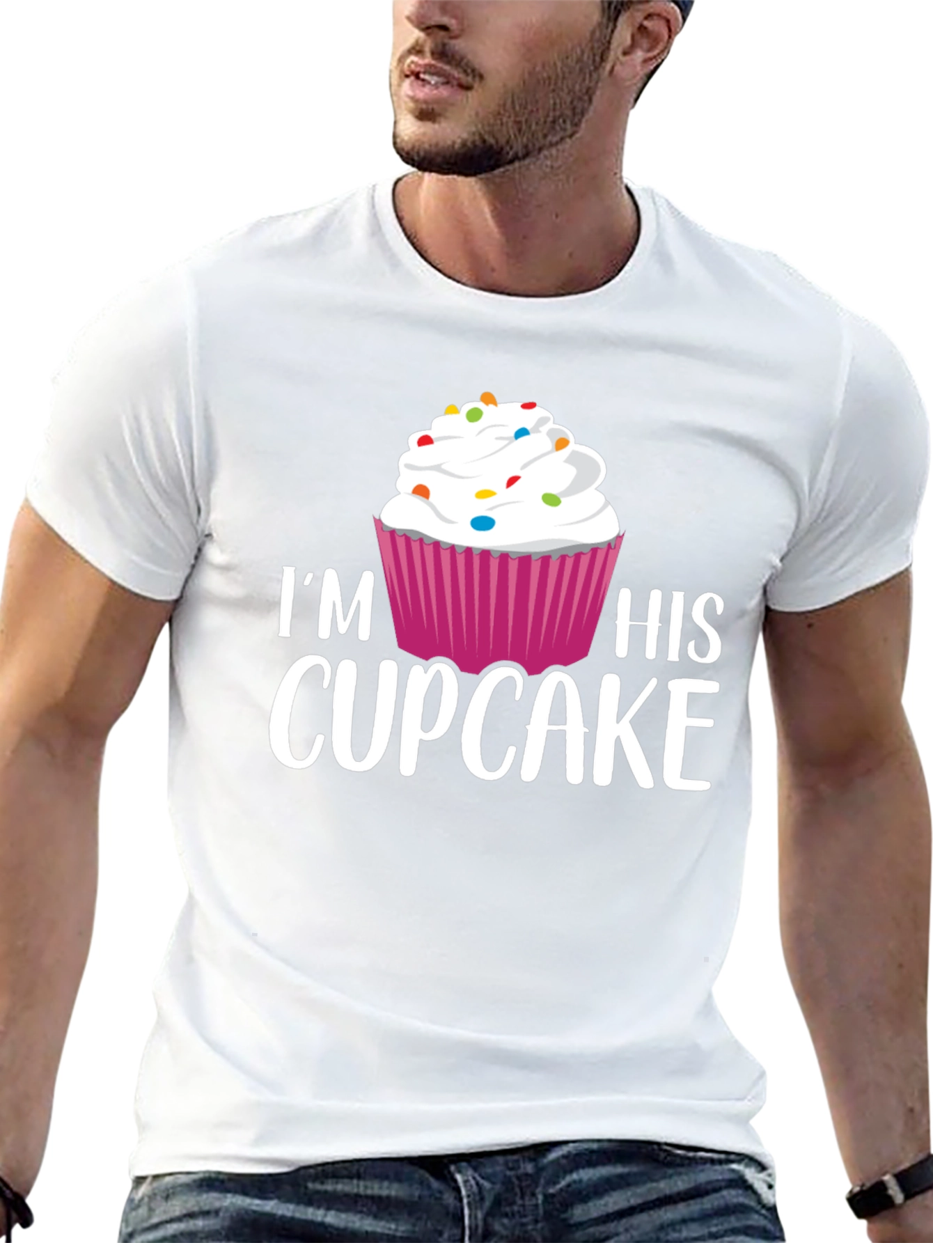 Im His Cupcake Graphic Tee - Black Cotton Blend