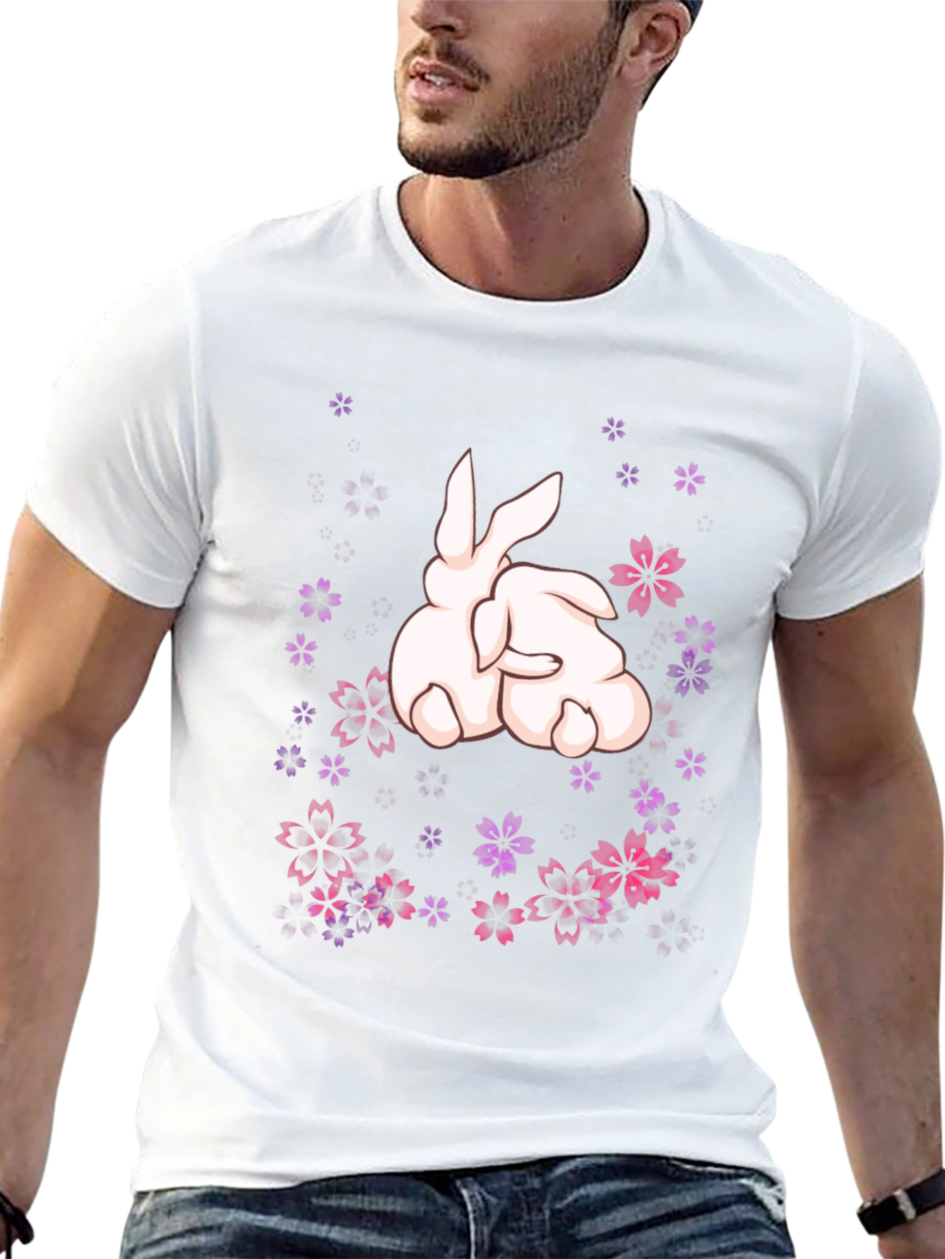 Bunny Blossom T-Shirt - Cute Floral Rabbit Tee
