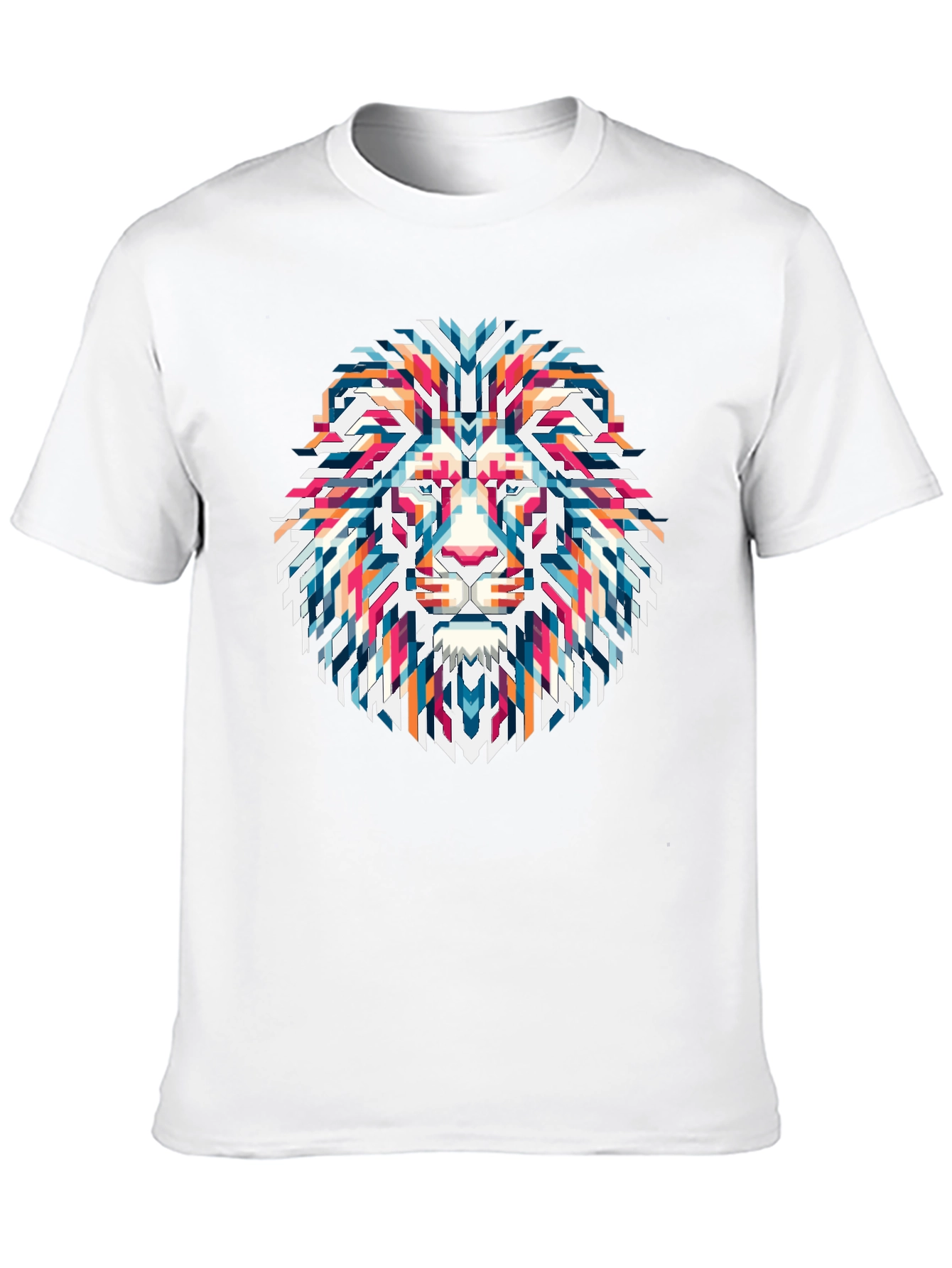 Geometric Lion Graphic Tee - Modern Streetwear
