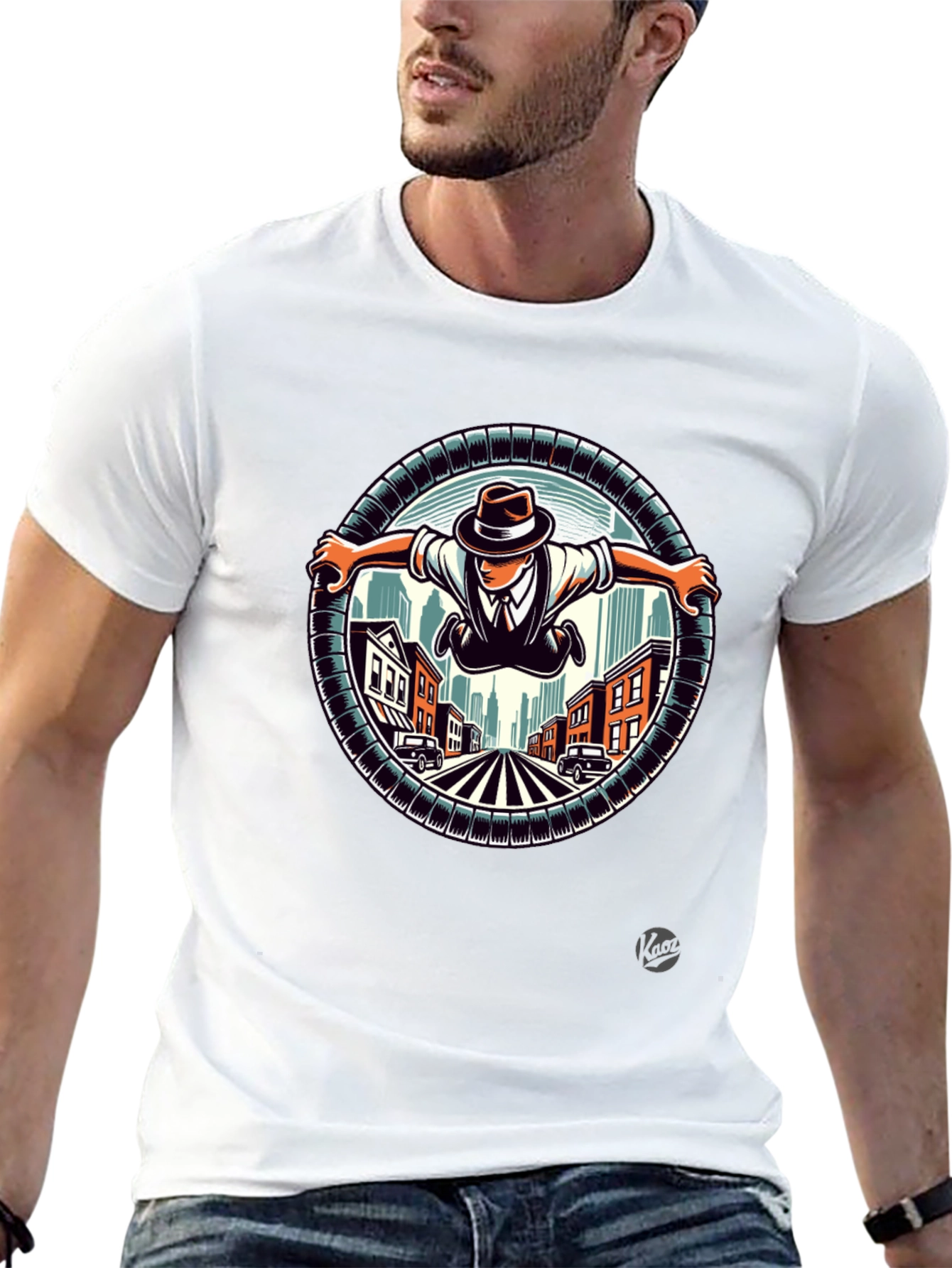 Urban Flyer Graphic Tee - Stylish Cityscape Design