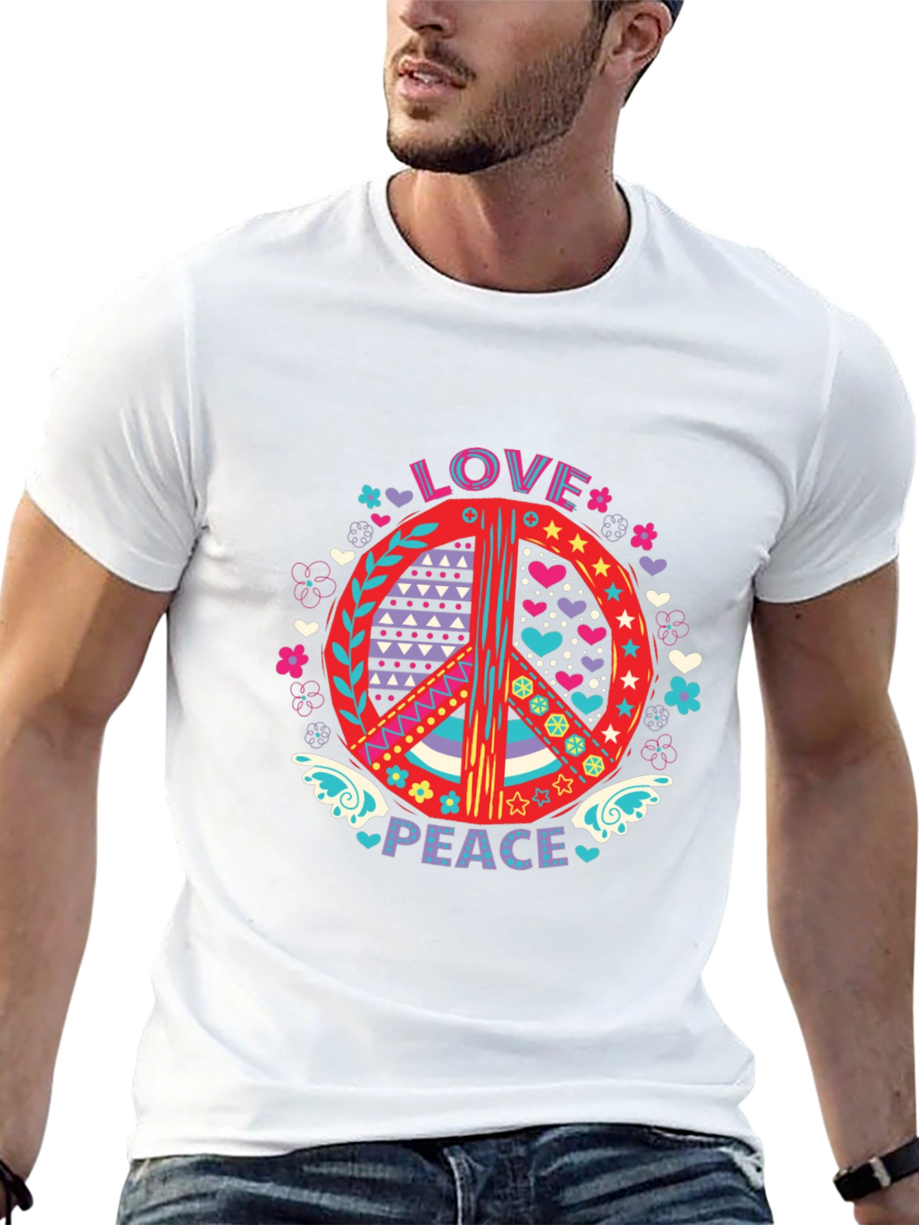 Love and Peace Graphic Tee - Groovy Style