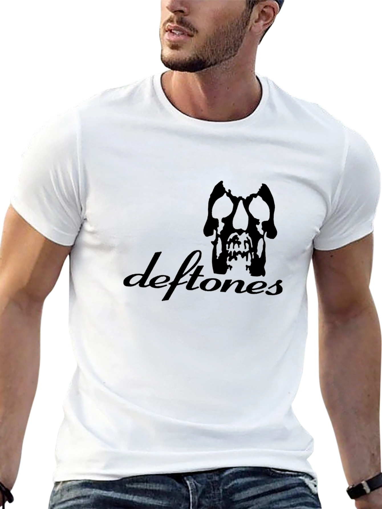 Deftones Band Skull Logo Black T-Shirt
