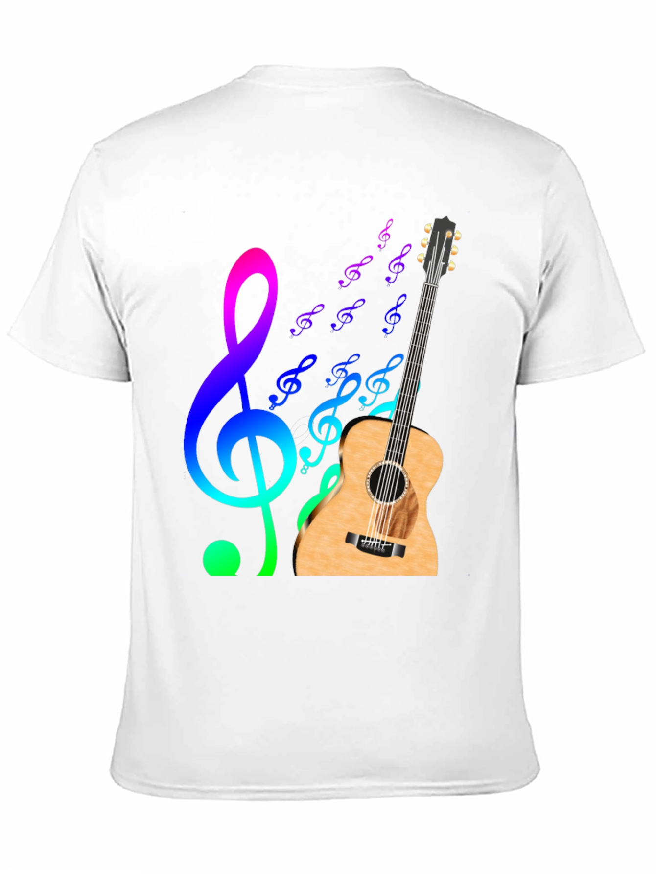 Musical Notes Guitar Graphic T-Shirt