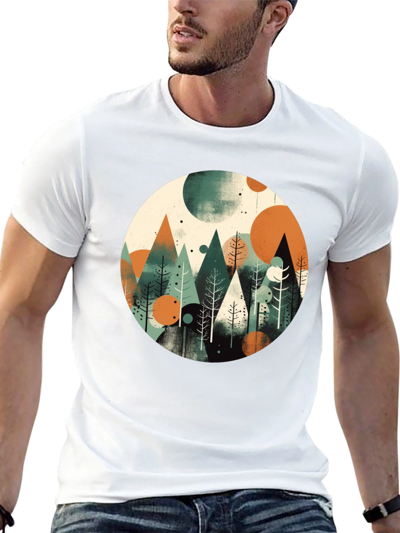 Abstract Mountain Forest Graphic Tee