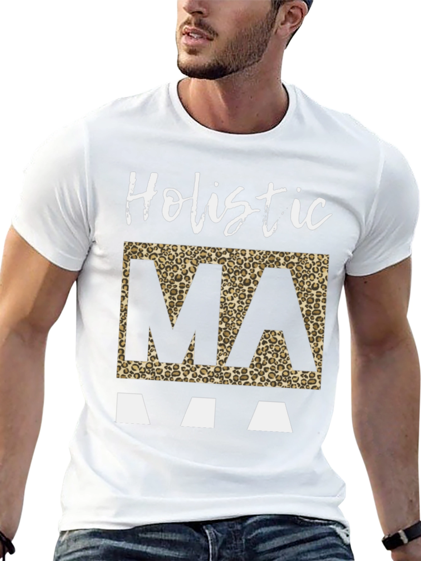 Holistic Mama Leopard Print Graphic Tee