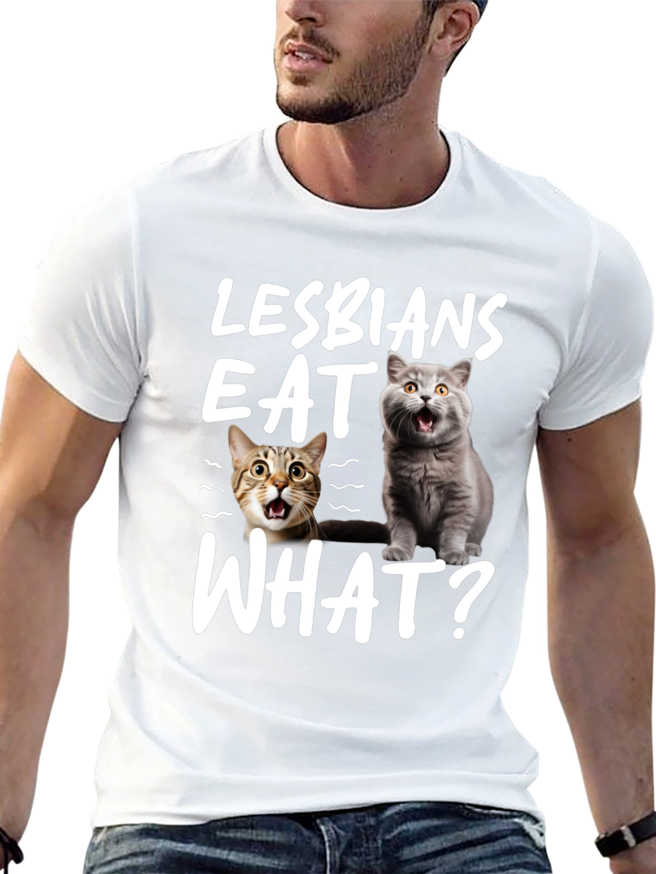 Lesbians Eat What? Cat Graphic Novelty T-Shirt