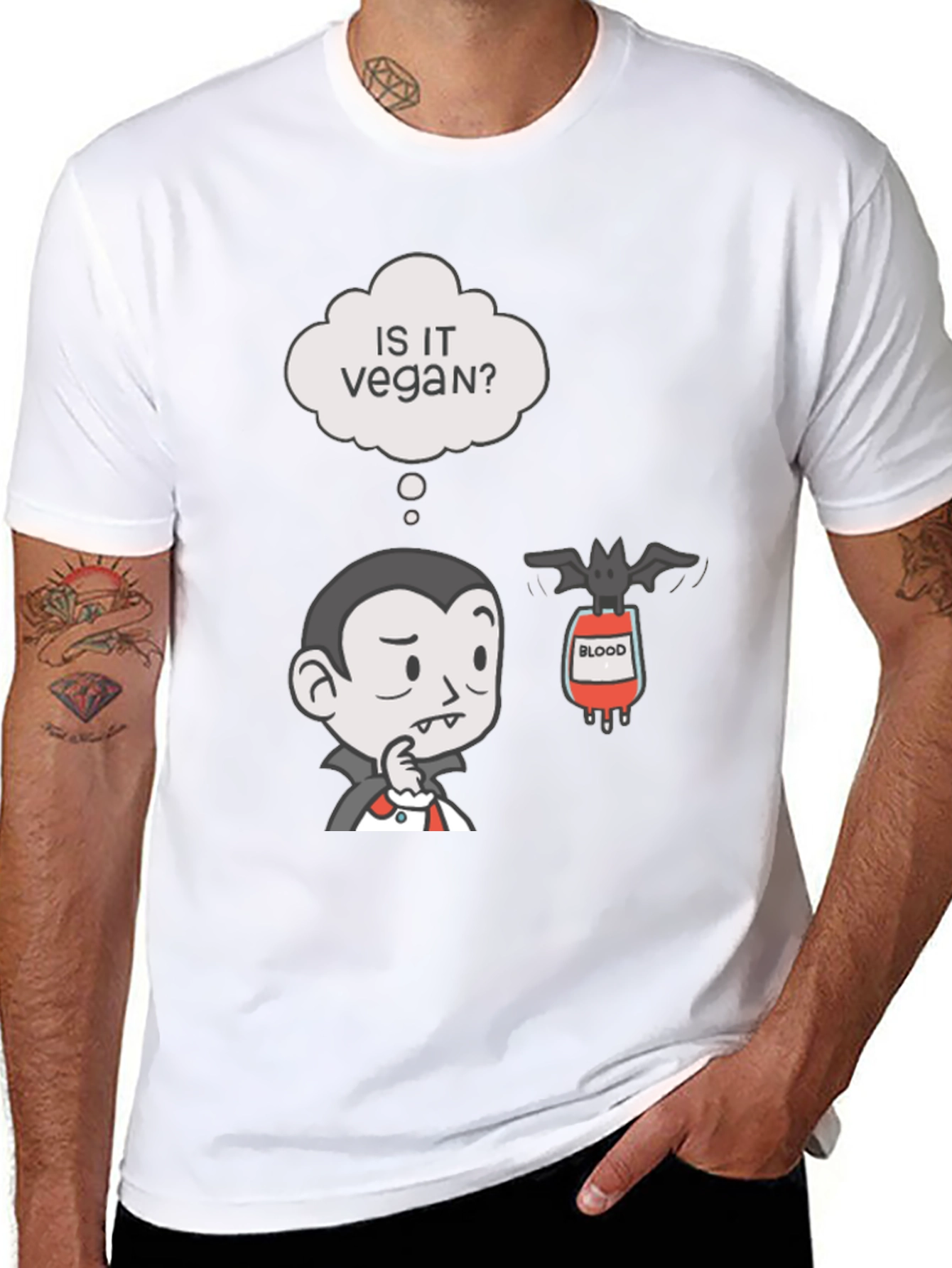 Vegan Vampire Humor T-Shirt