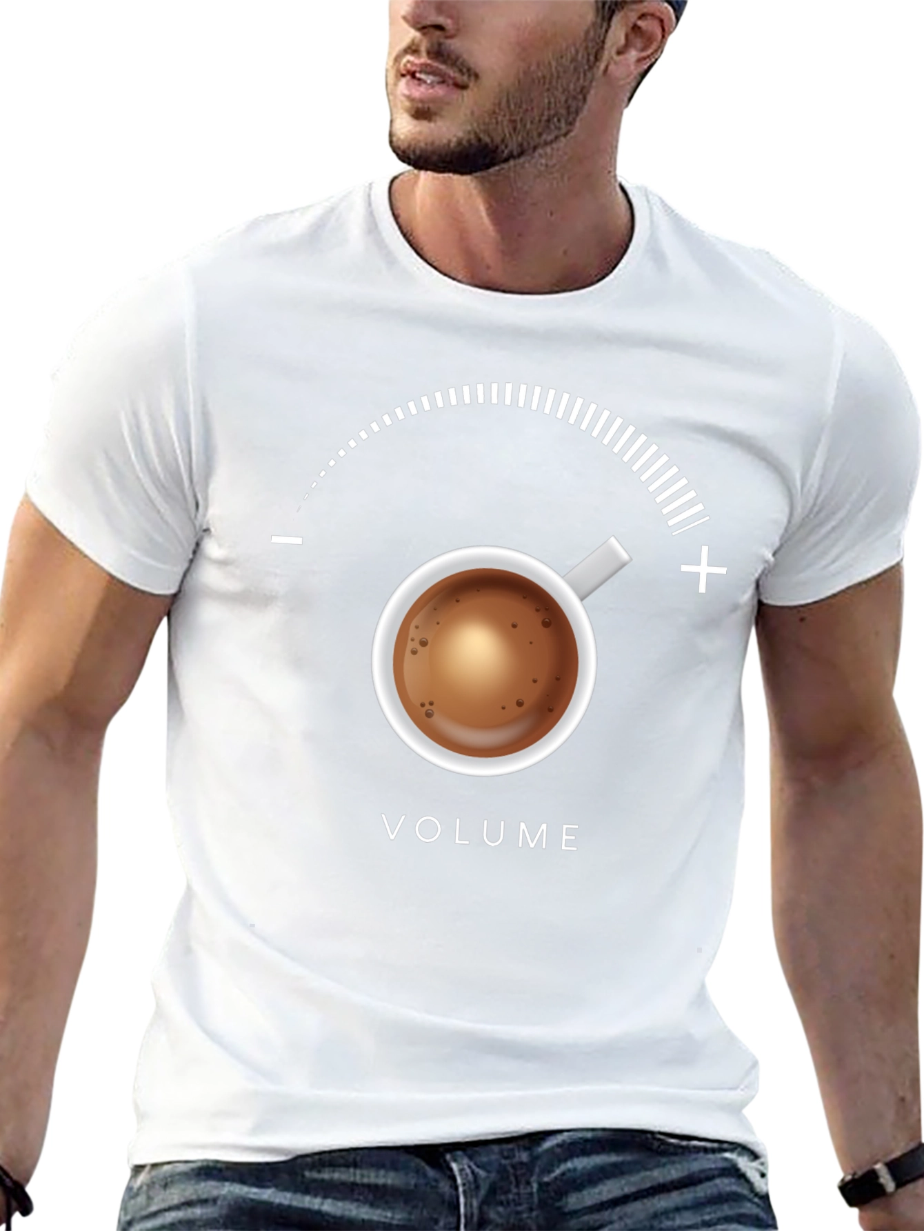 Coffee Volume T-Shirt - Funny Caffeine Meter Tee
