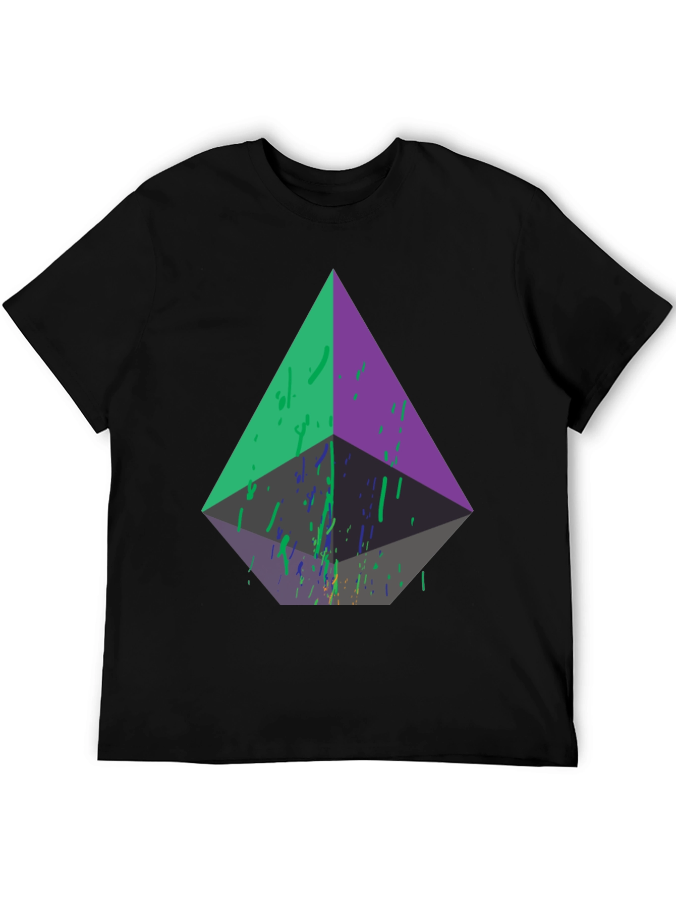 Abstract Geometric Black Tee