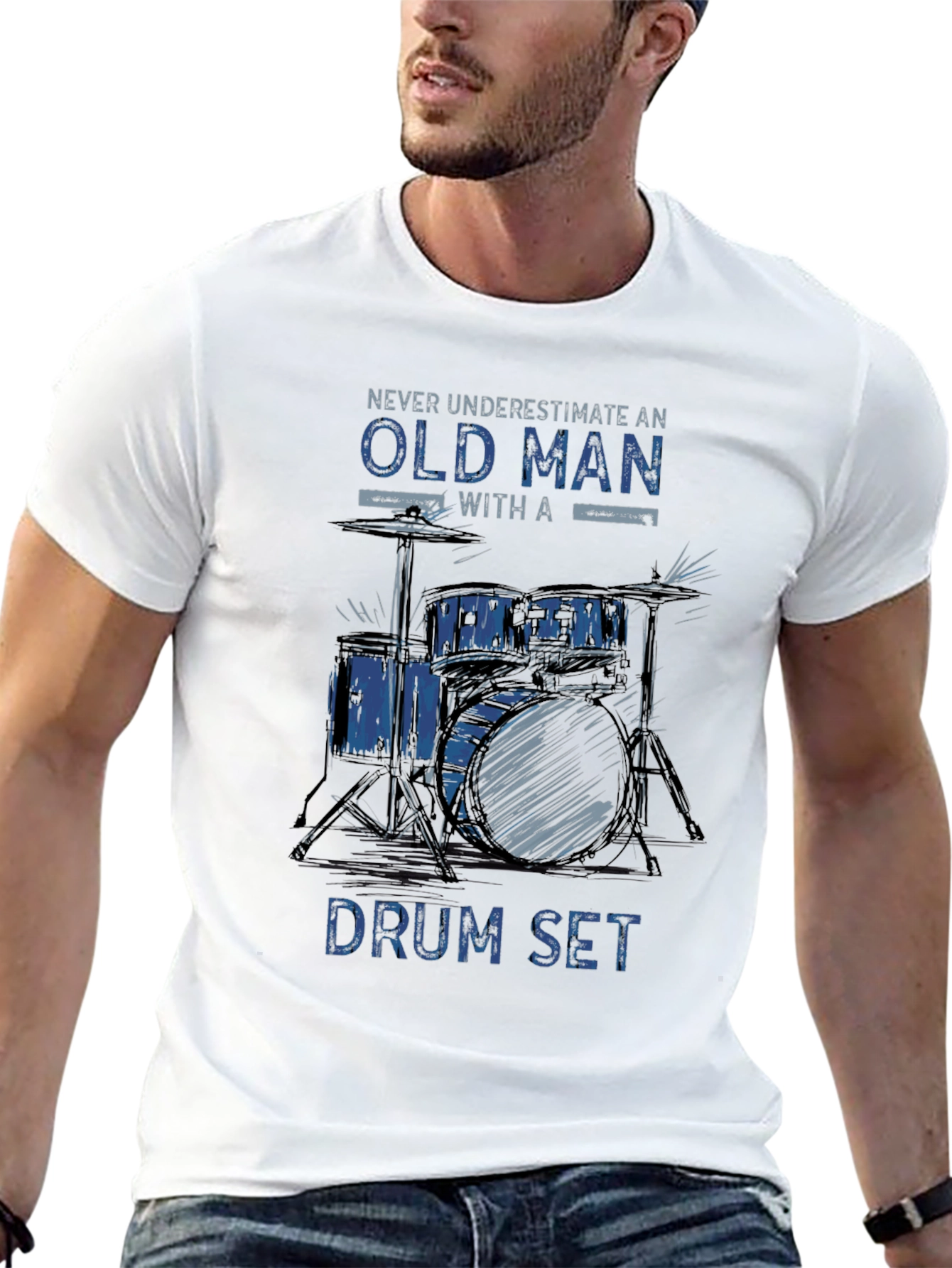Old Man Drum Set T-Shirt