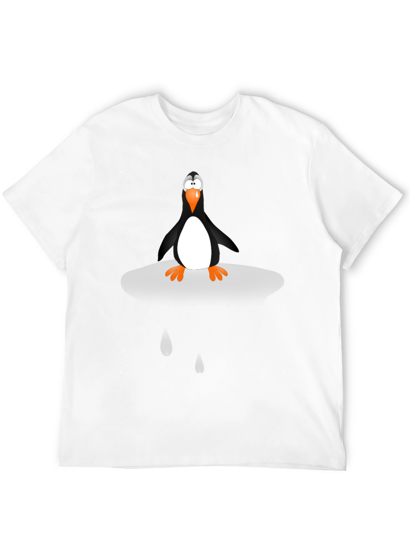 Penguin Cartoon Graphic Tee - Unisex Black T-Shirt