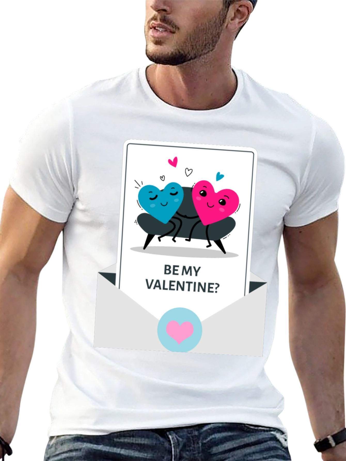 Be My Valentine Heart Couple Graphic T-Shirt