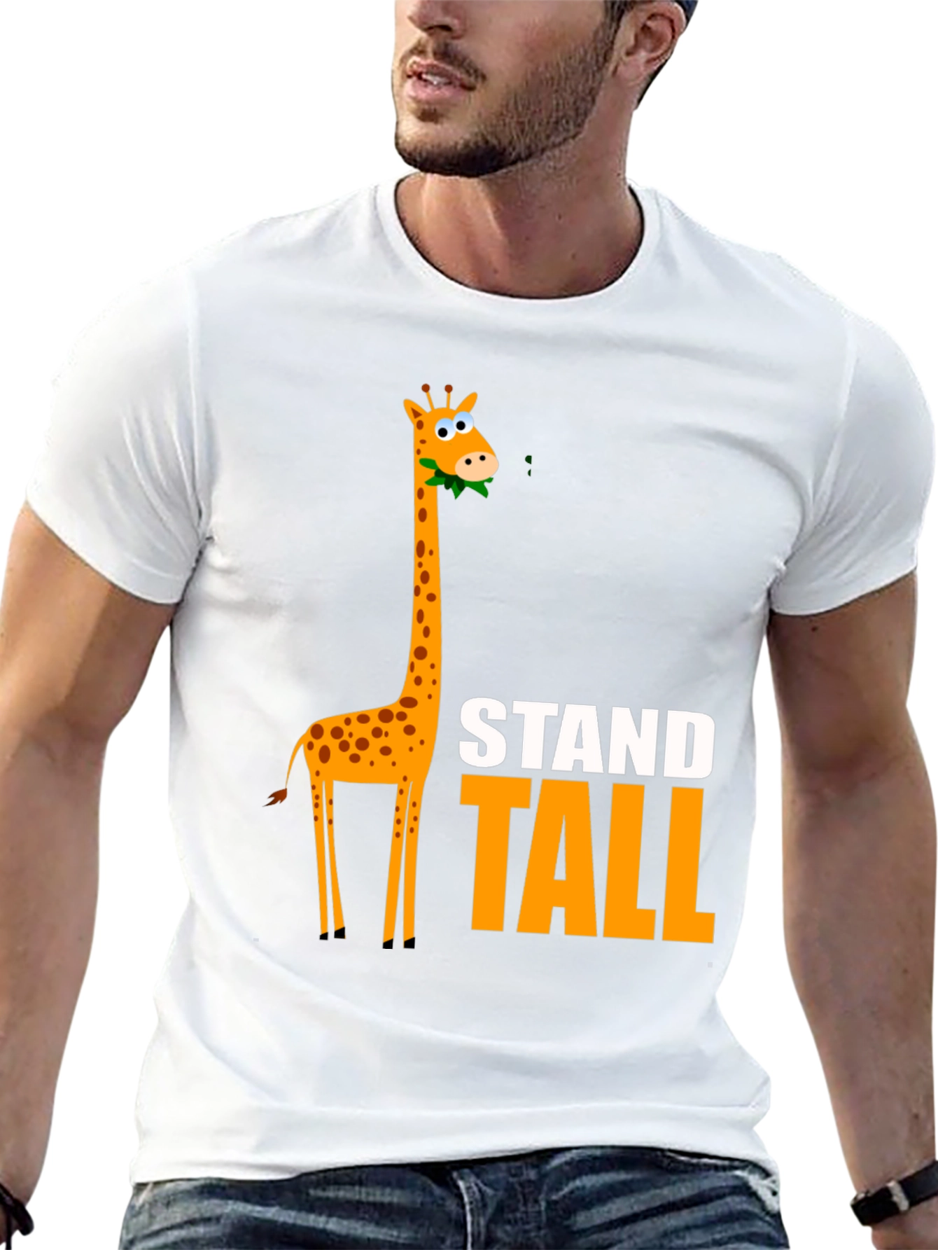 Stand Tall Giraffe Graphic Tee - Black