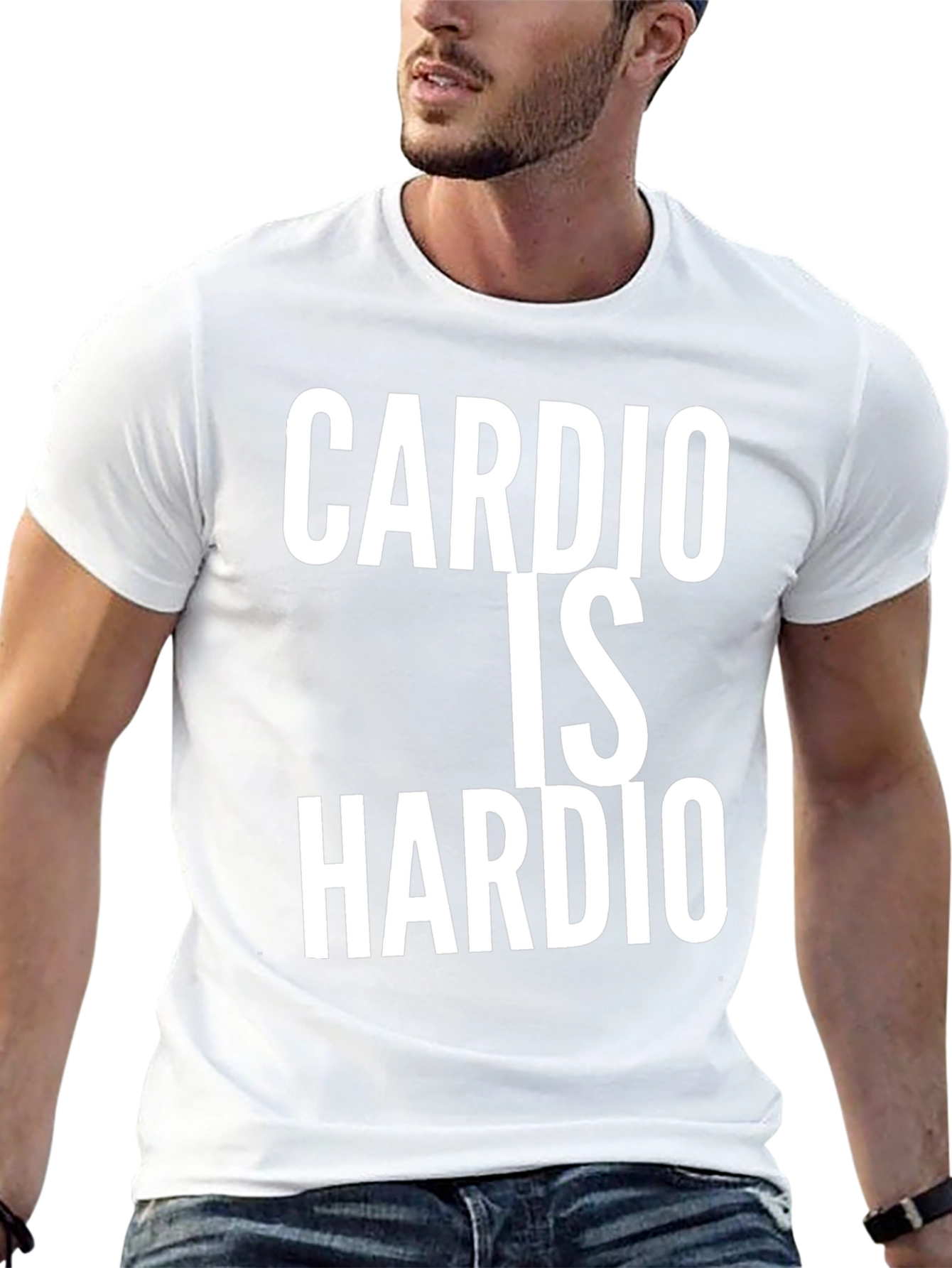 Cardio Is Hardio Black T-Shirt Funny Workout Tee