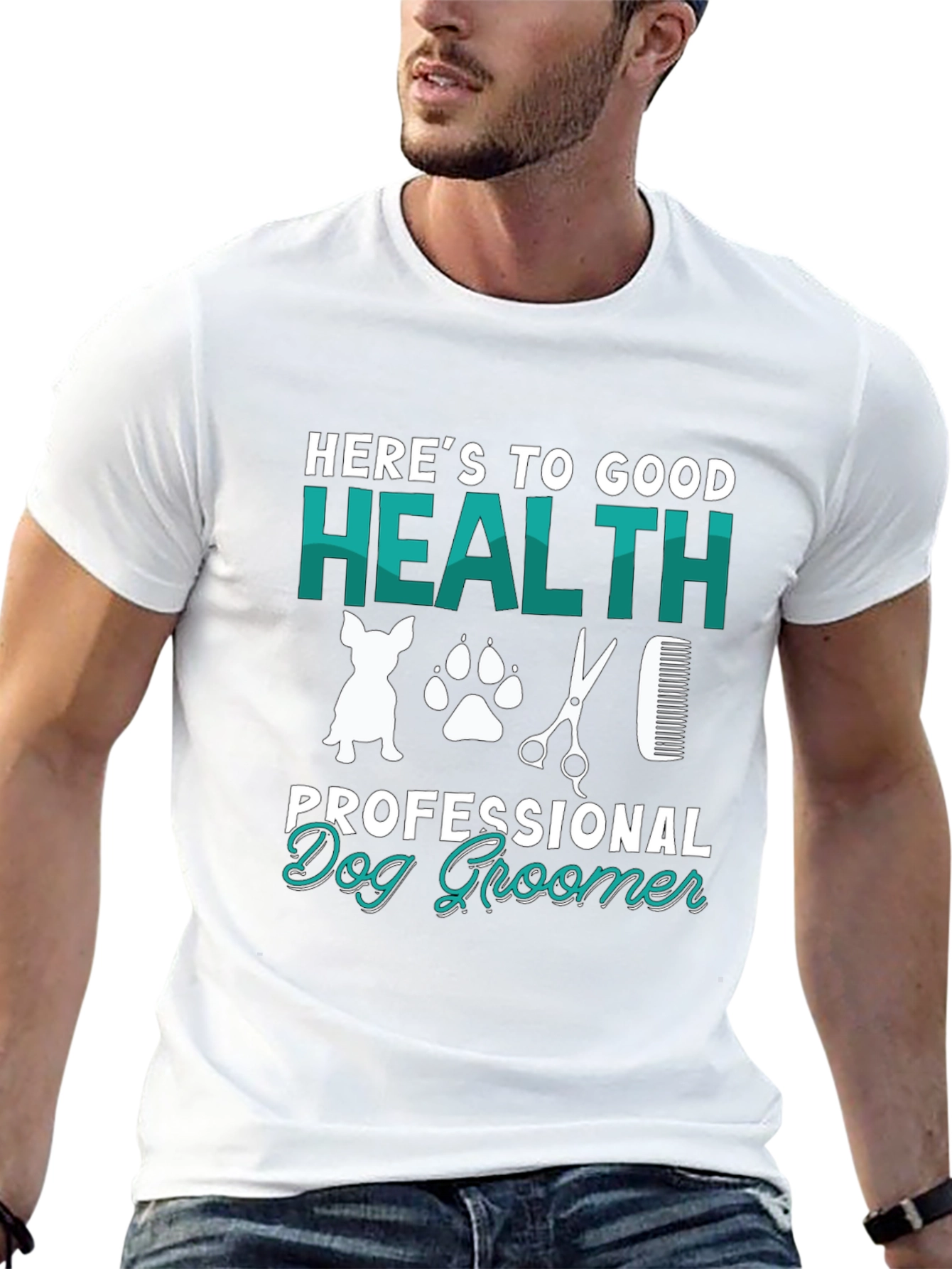 Dog Groomer T-Shirt - Good Health Professional Design