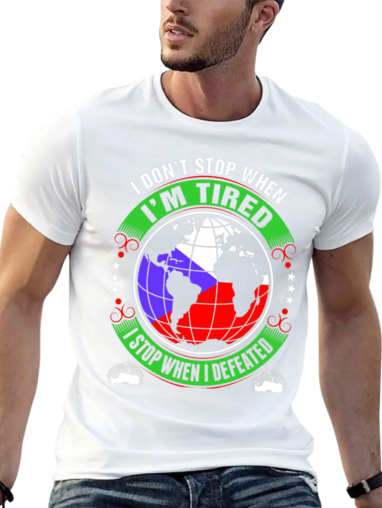 Tired Defeated Globe Graphic T-Shirt