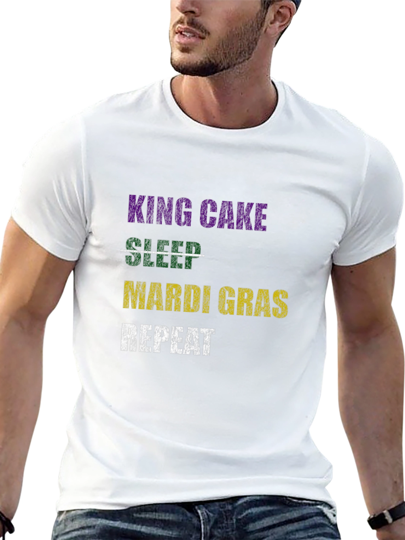 King Cake Mardi Gras T-Shirt - Repeat