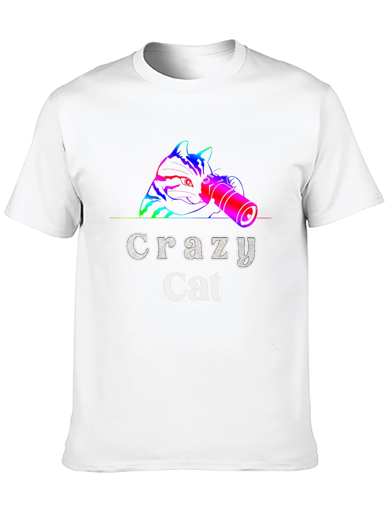 Crazy Cat Graphic Tee - Unique Design