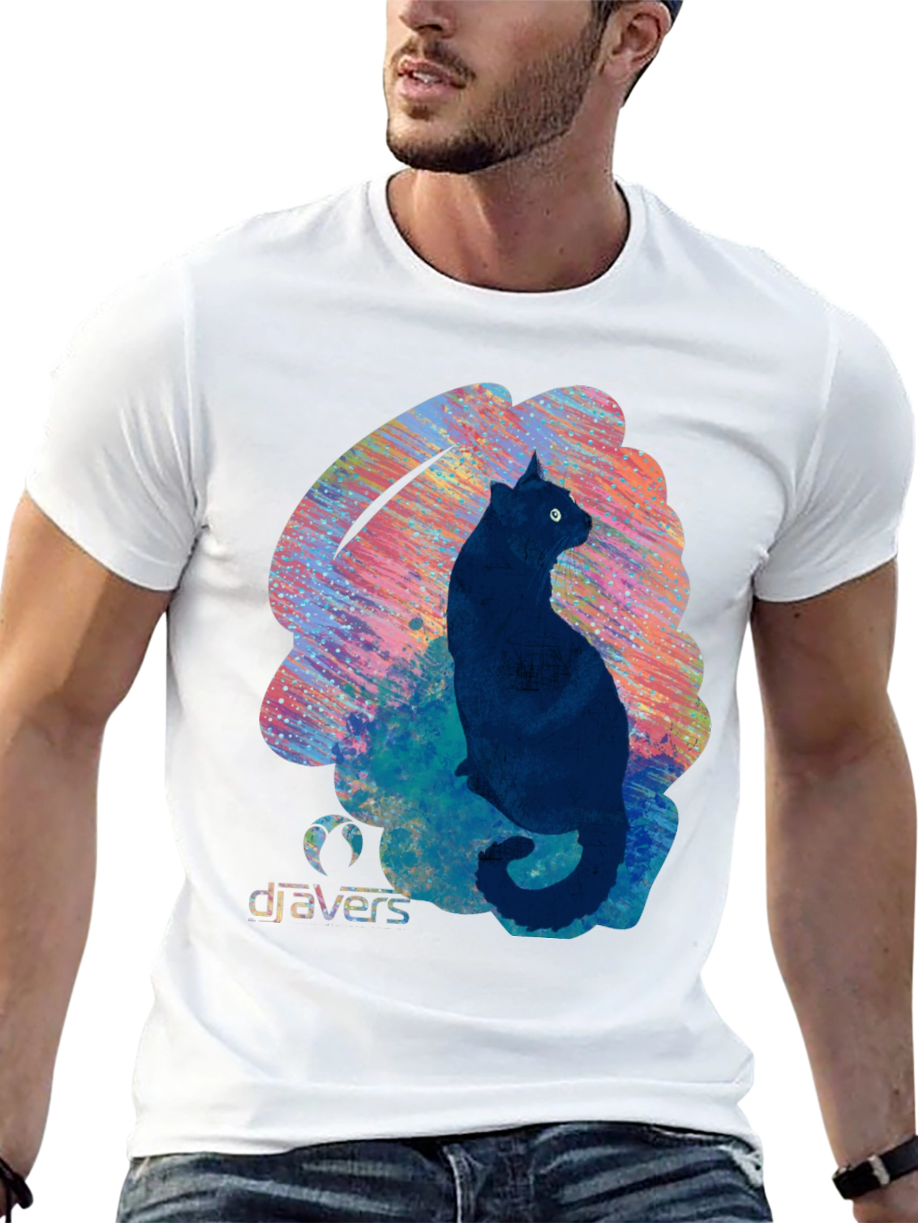 Cat Graphic Tee - Cool Artistic Design
